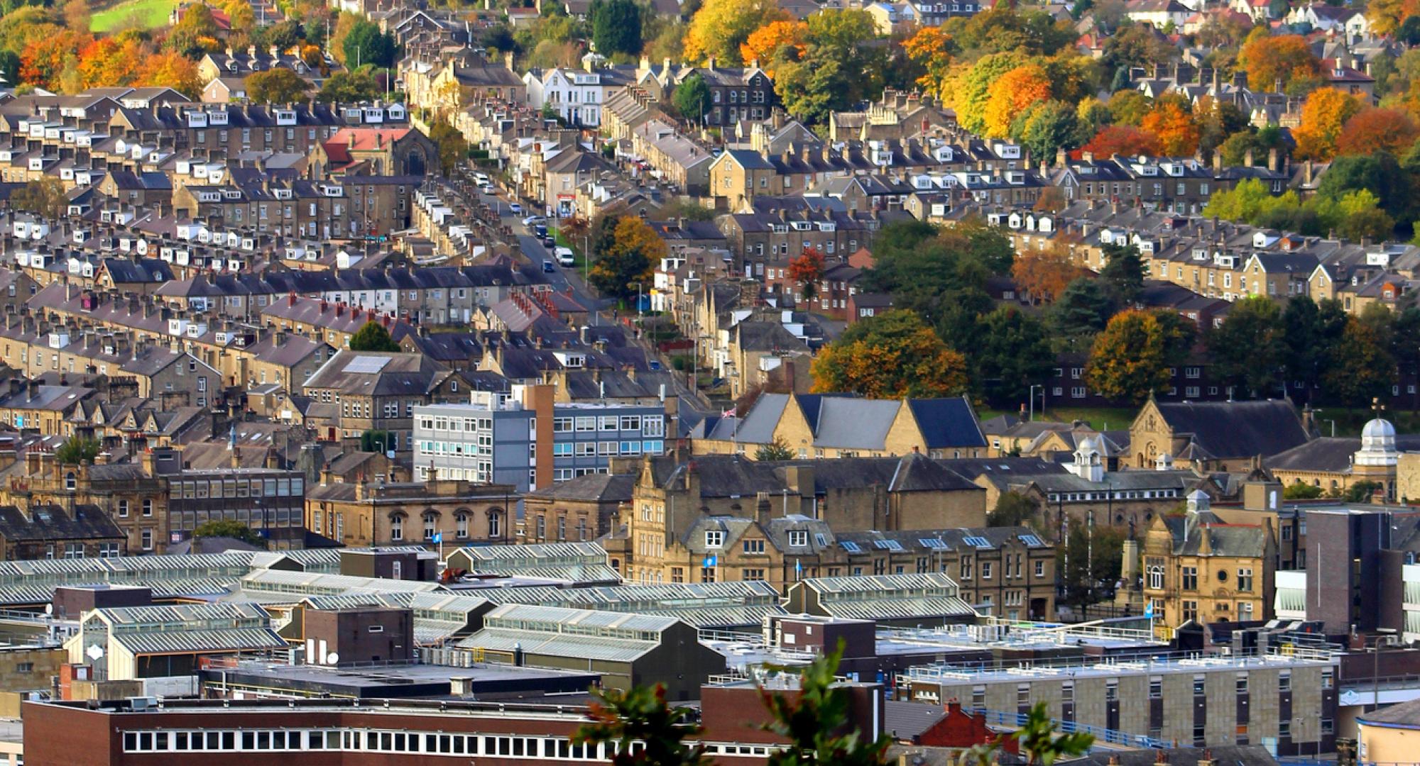 Aerial view of Keighley, West Yorkshire