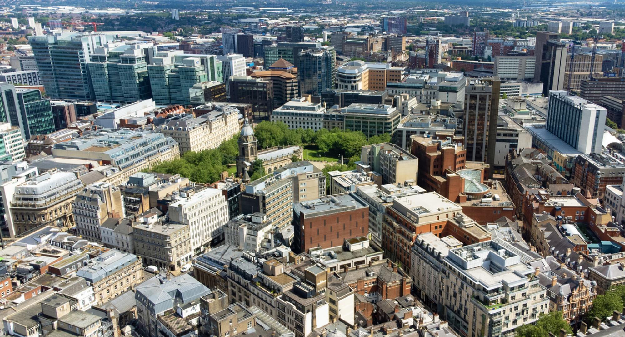 Aerial view of Birmingham