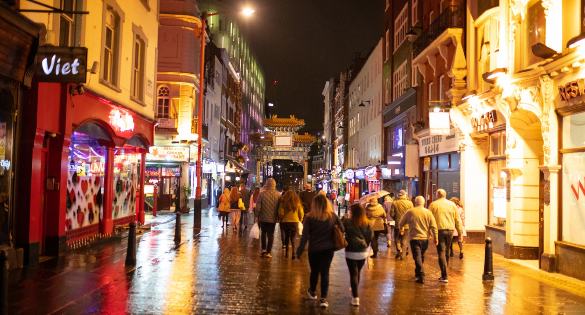 Soho, London at night