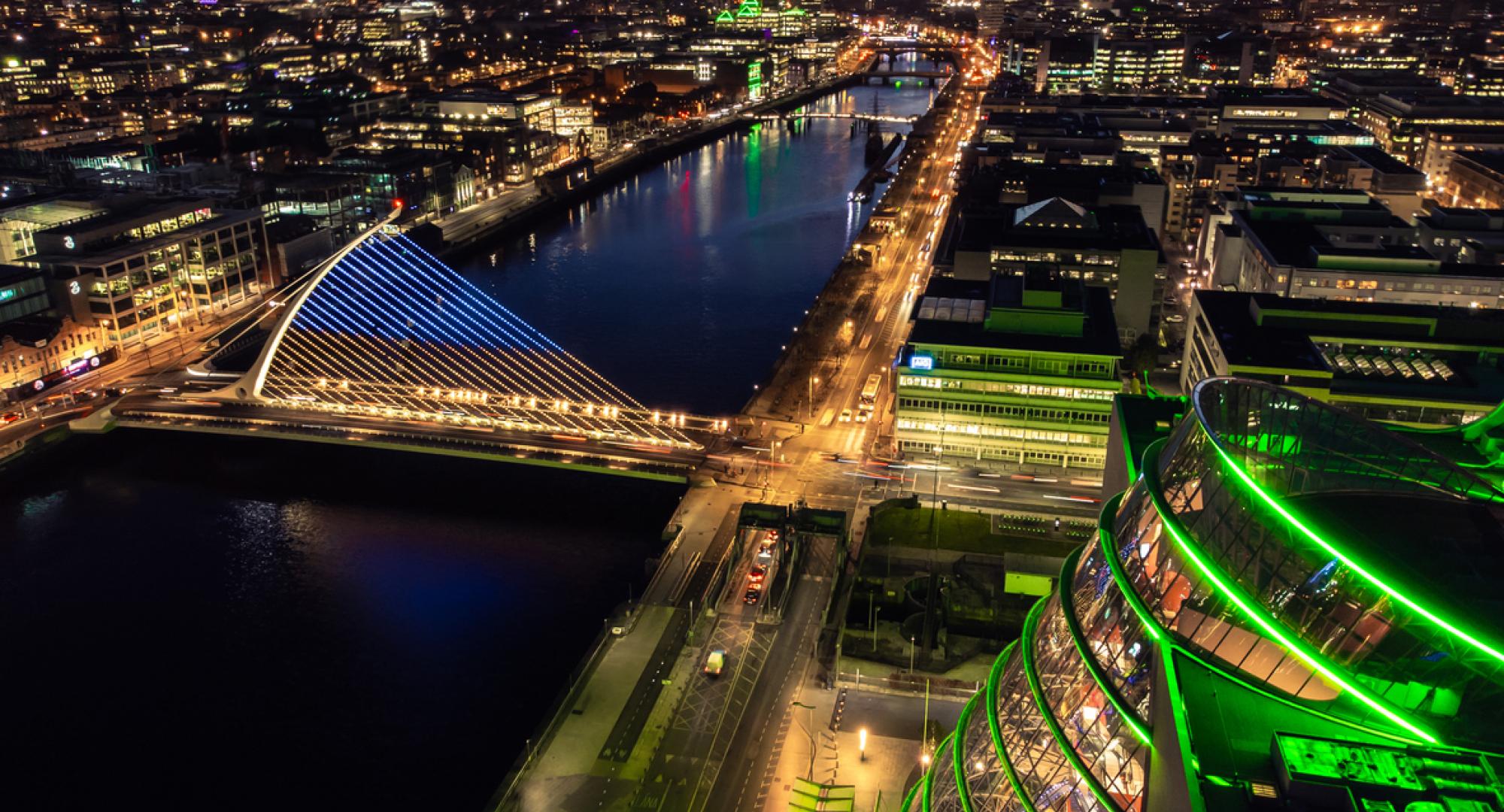 Dublin, Ireland at night