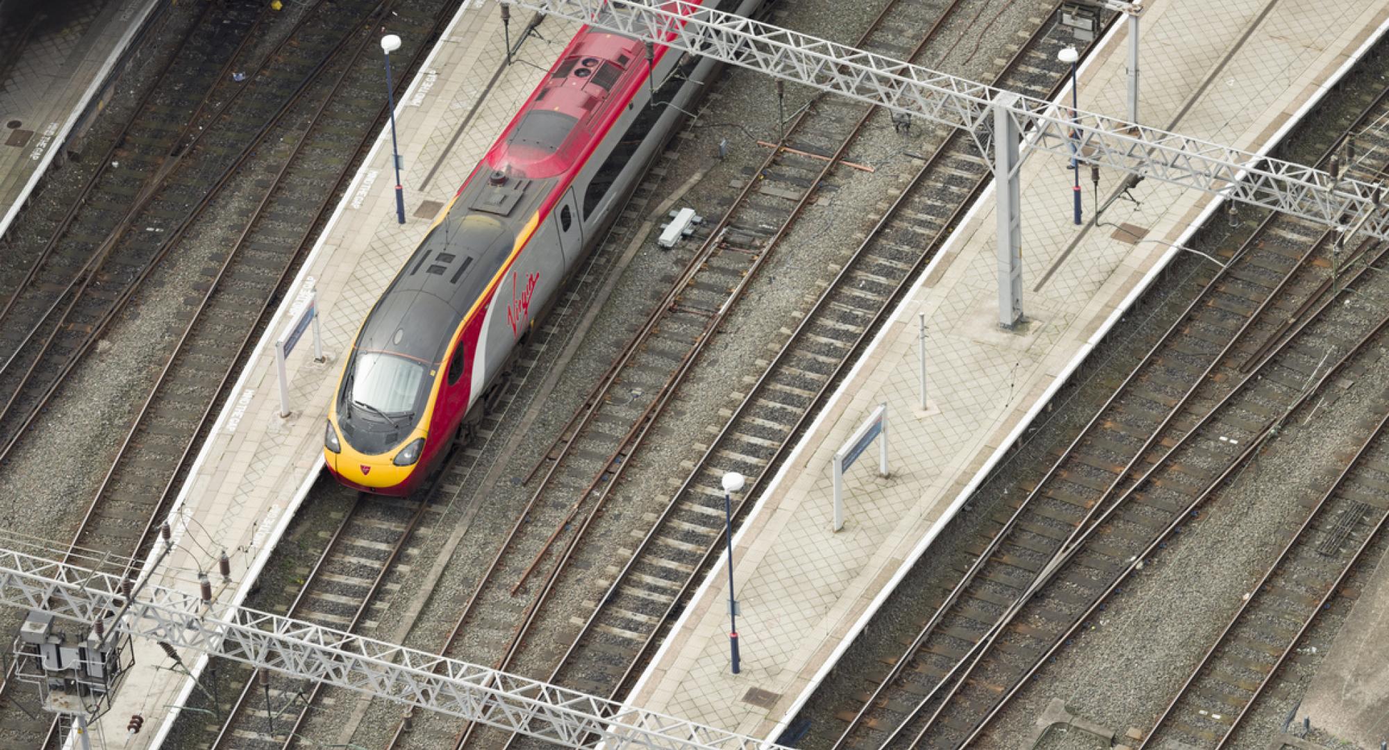 Above shot of train at Birmingham Station