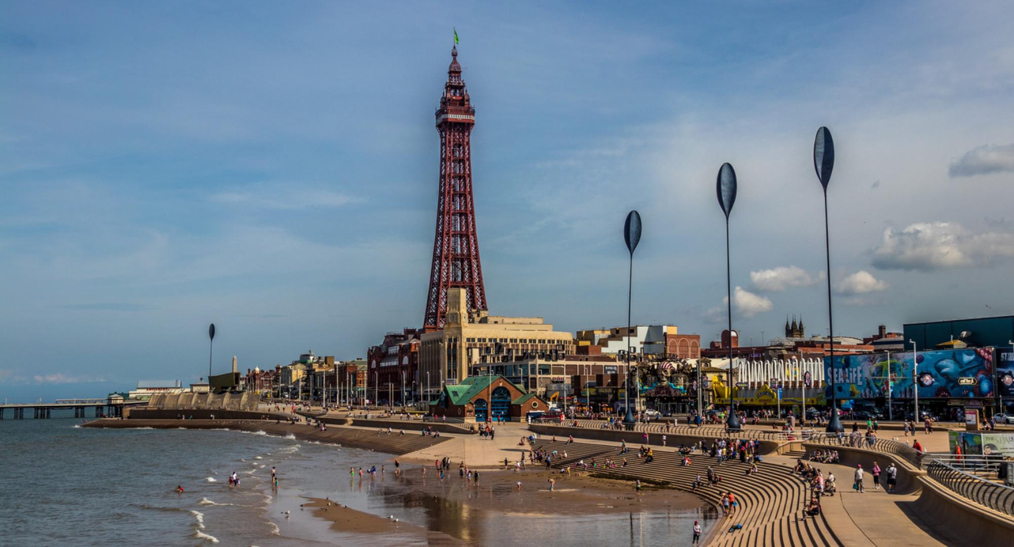 Blackpool view from the sea