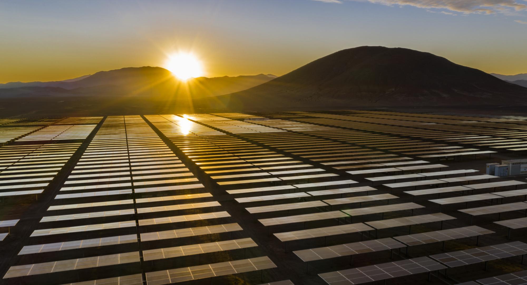 Solar panels in the desert