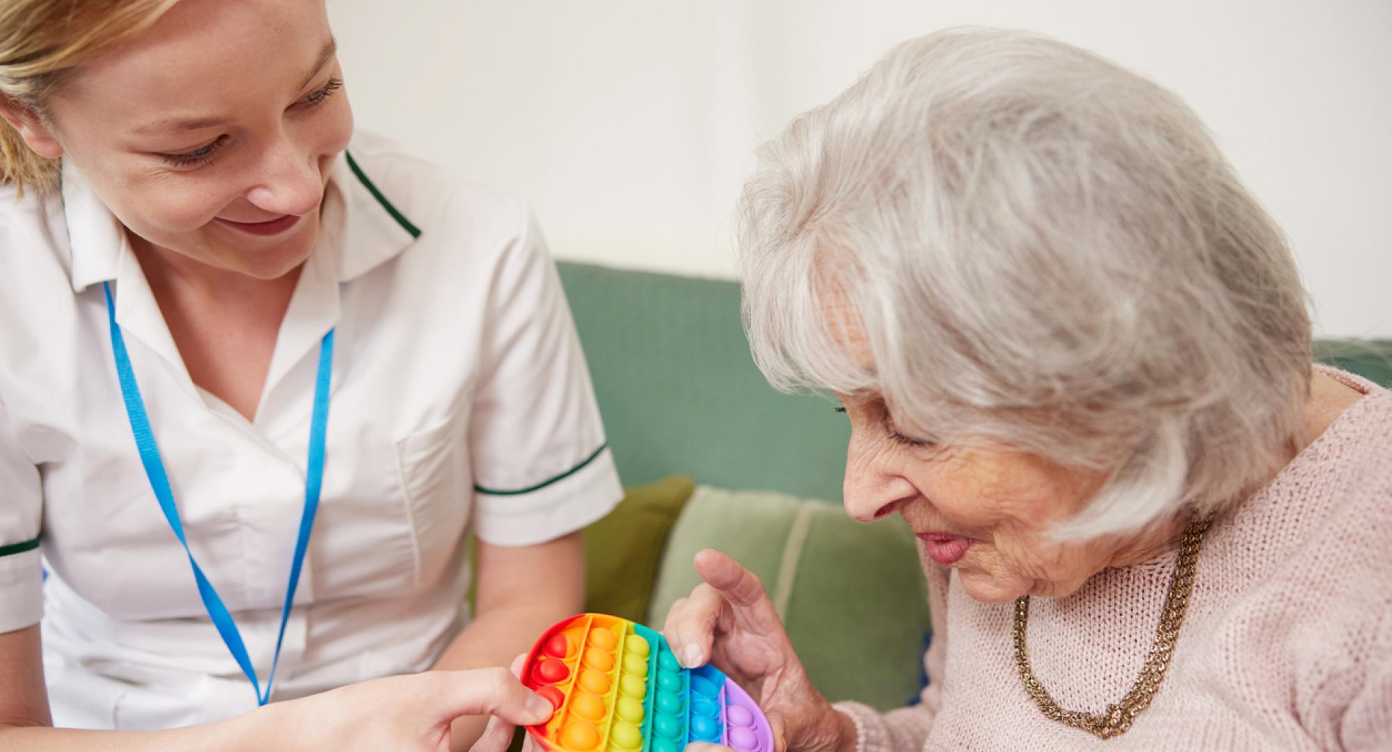 Occupational therapist with an older lady