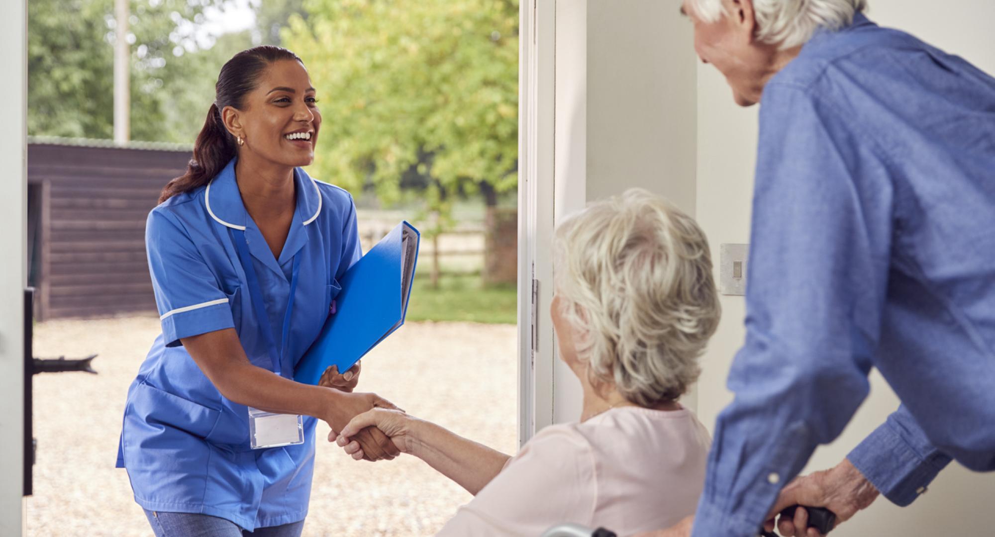 Healthcare worker on a home visit