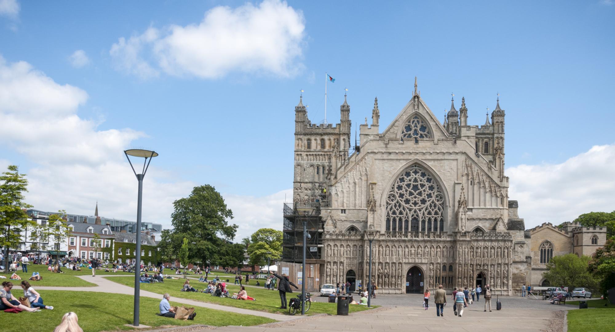 Exeter Cathedral on a sunny day