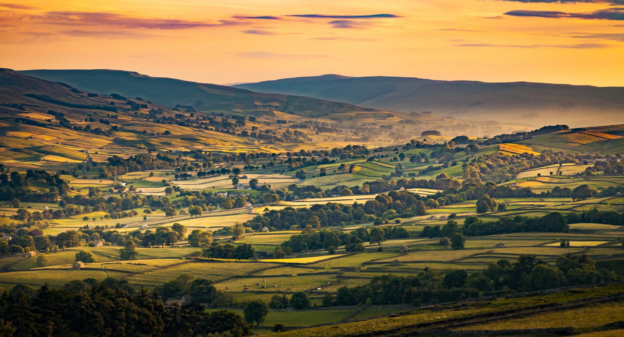 Askrigg near Leyburn in North Yorkshire at sunset