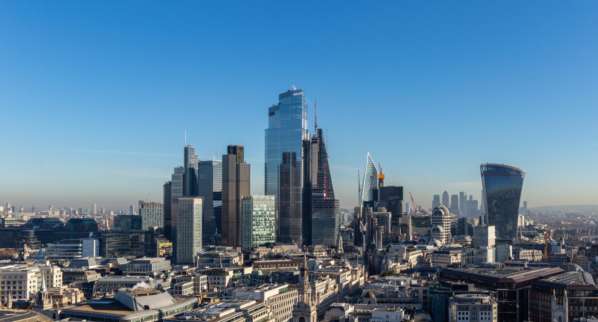 View of London skyline from St Paul's Cathederal