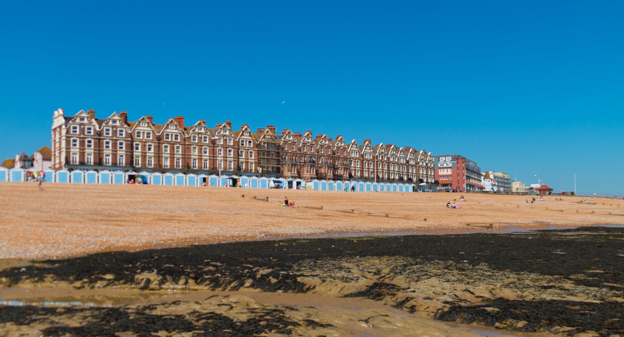 Houses in Lancing from the beach