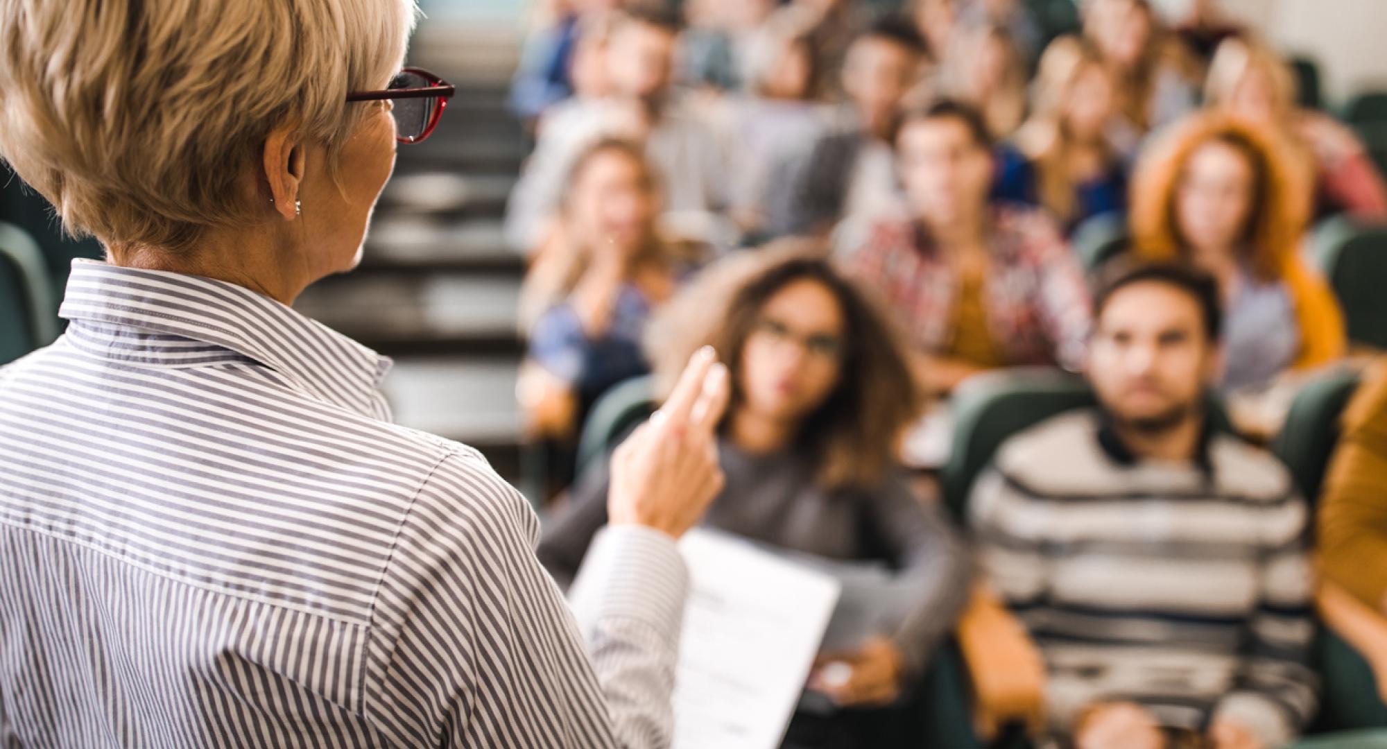 Learners being taught in a classroom