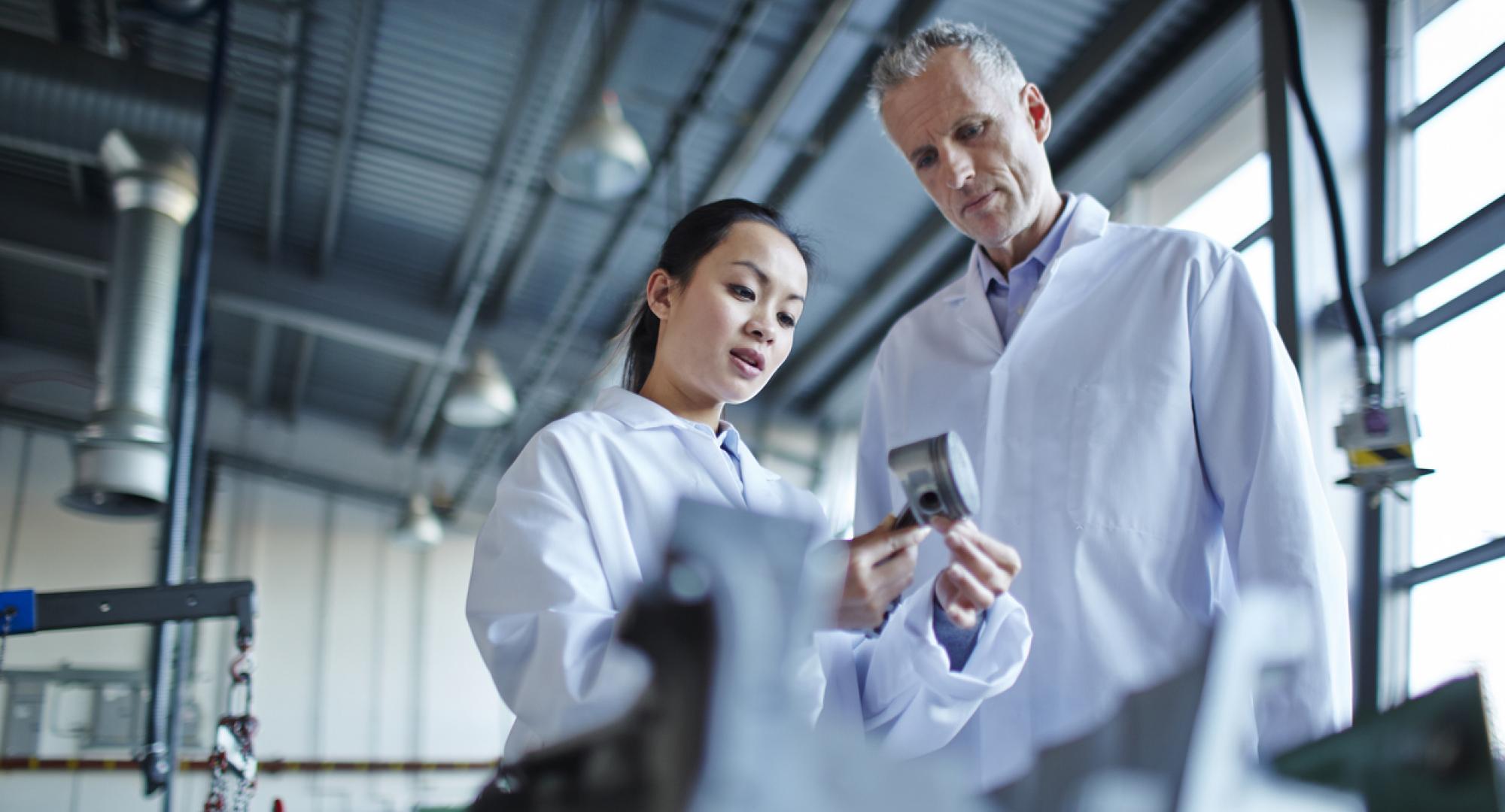 Two scientists working in a lab