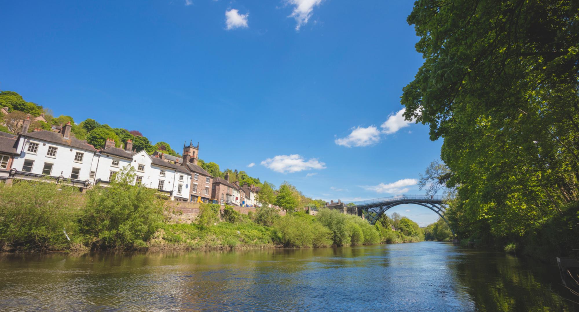 A stock photo of Iron bridge in Shropshire, England