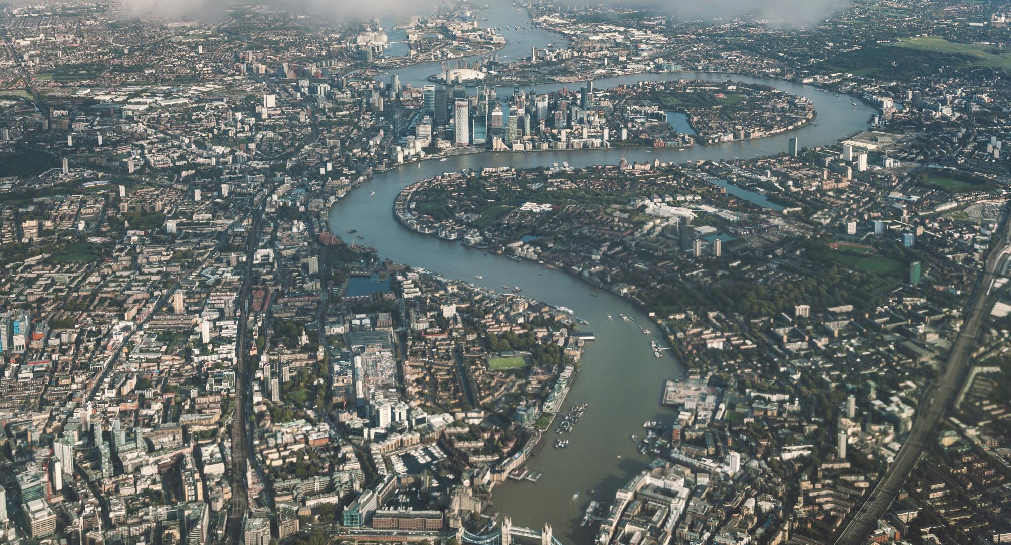 Aerial view of London