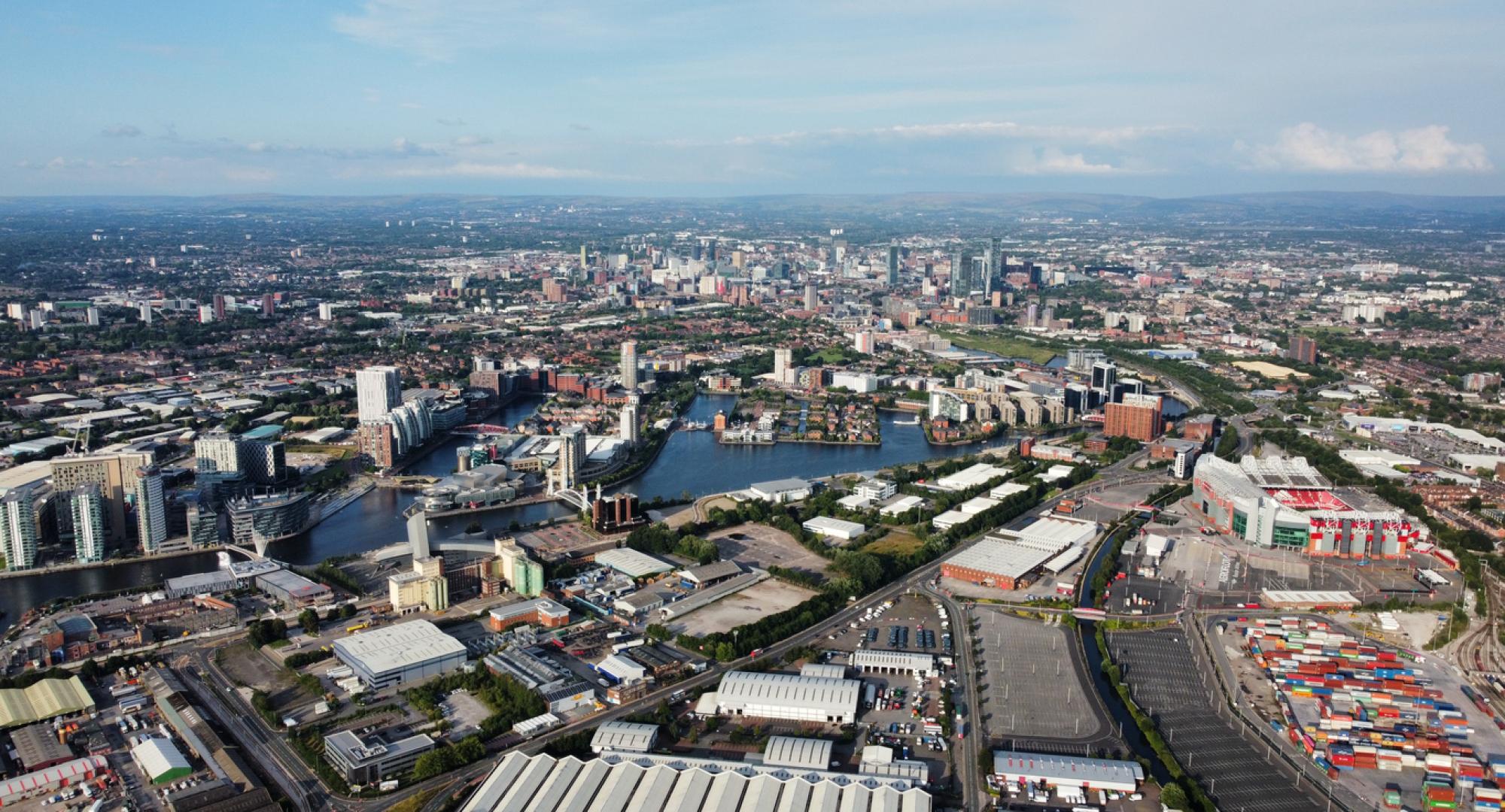 Aerial view of Salford