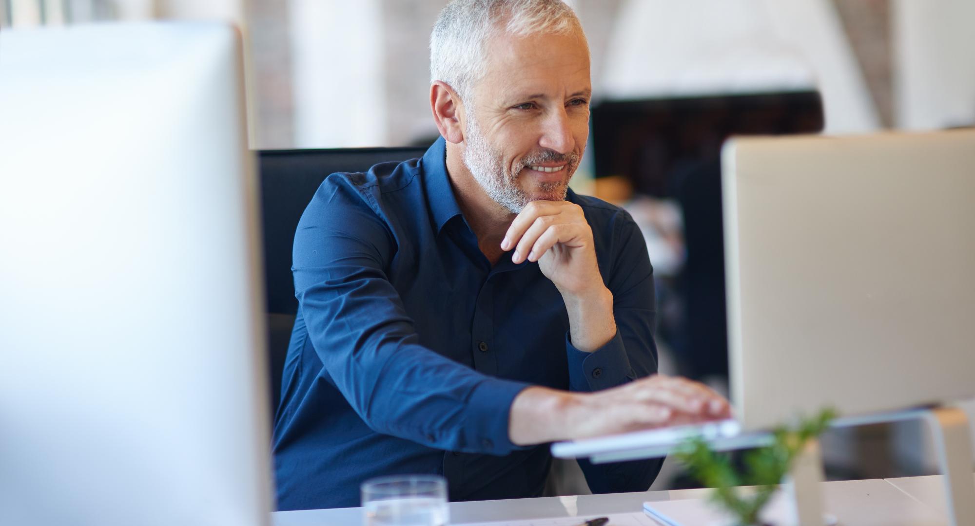 Man working on a computer