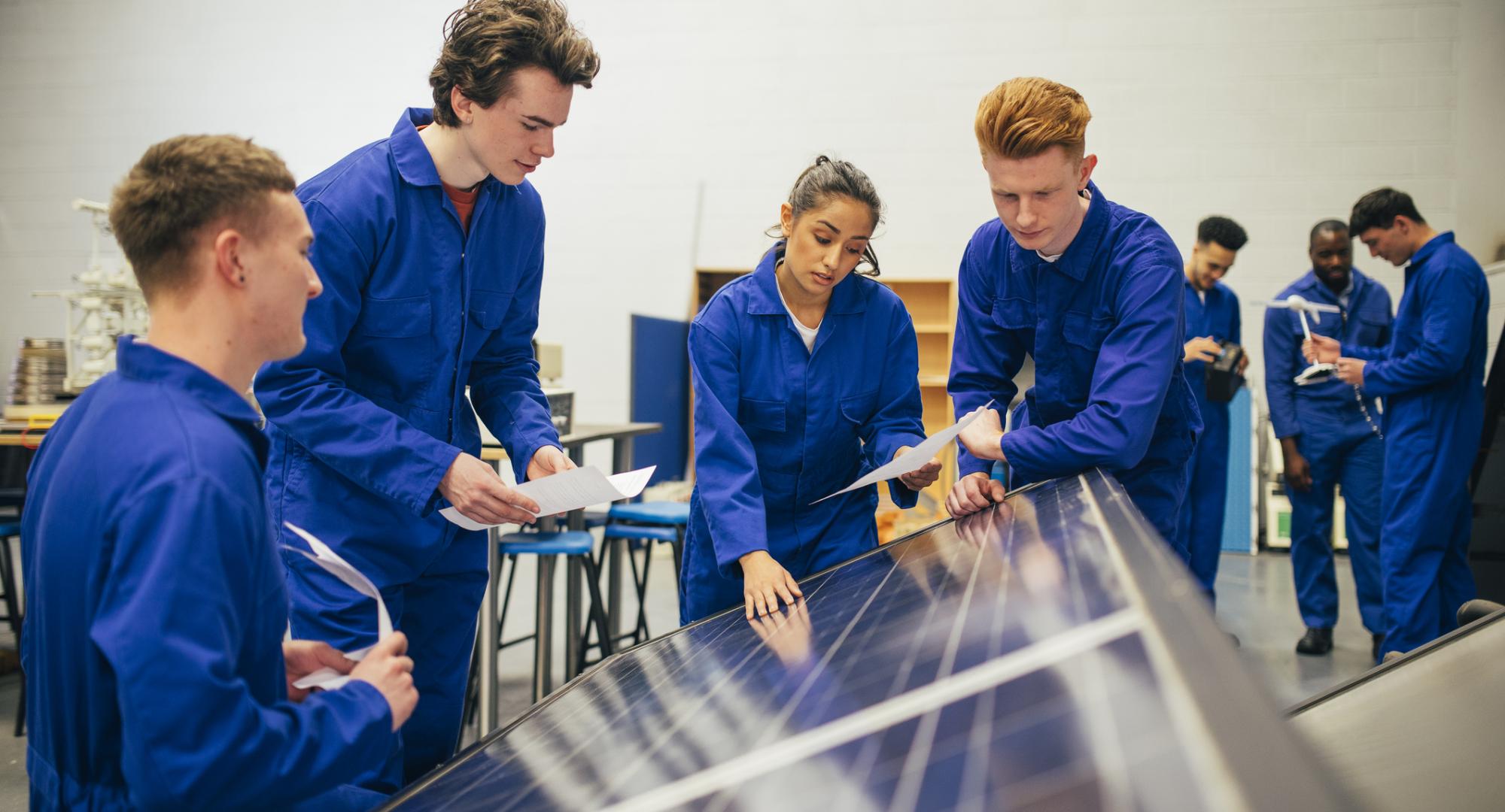 Students on an apprenticeship