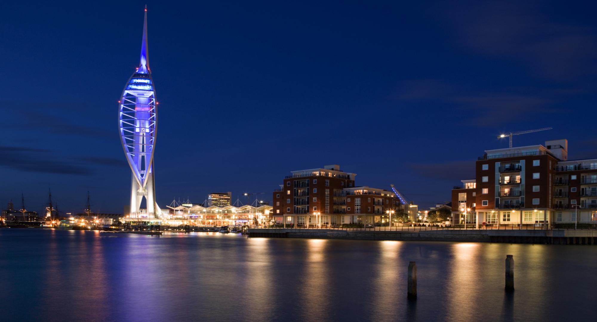 Spinnaker tower at night, Portsmouth