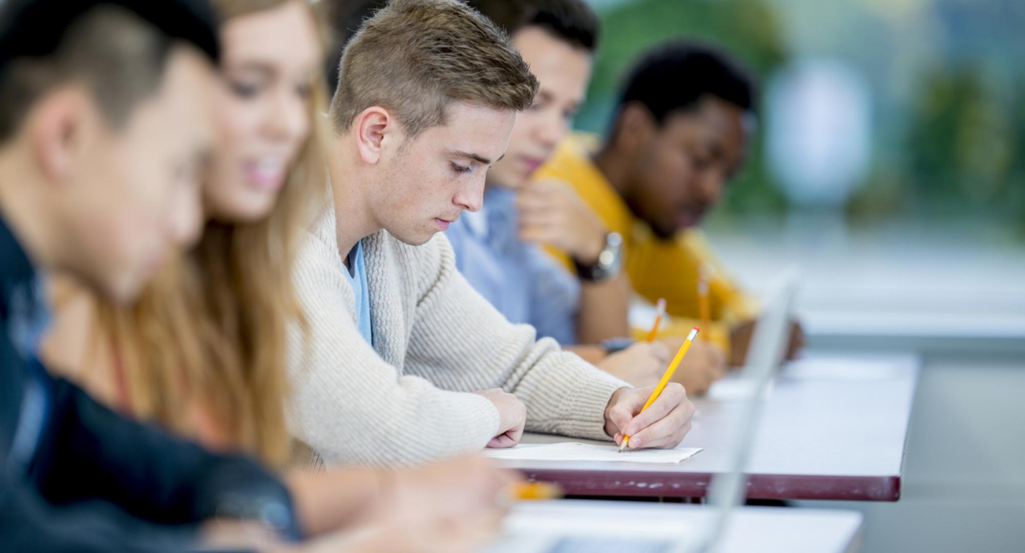 Young people studying