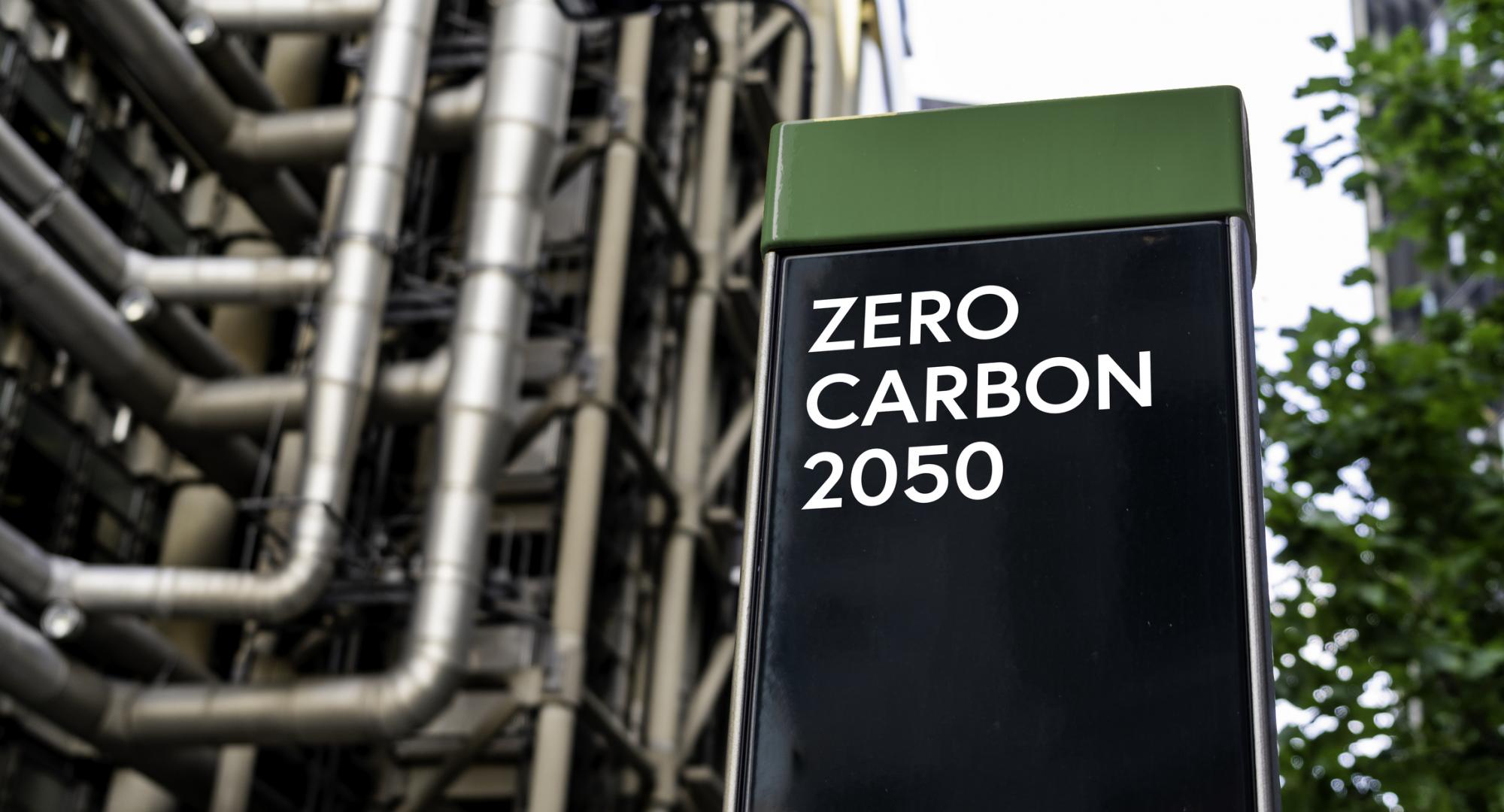 Zero Carbon 2050 Sign