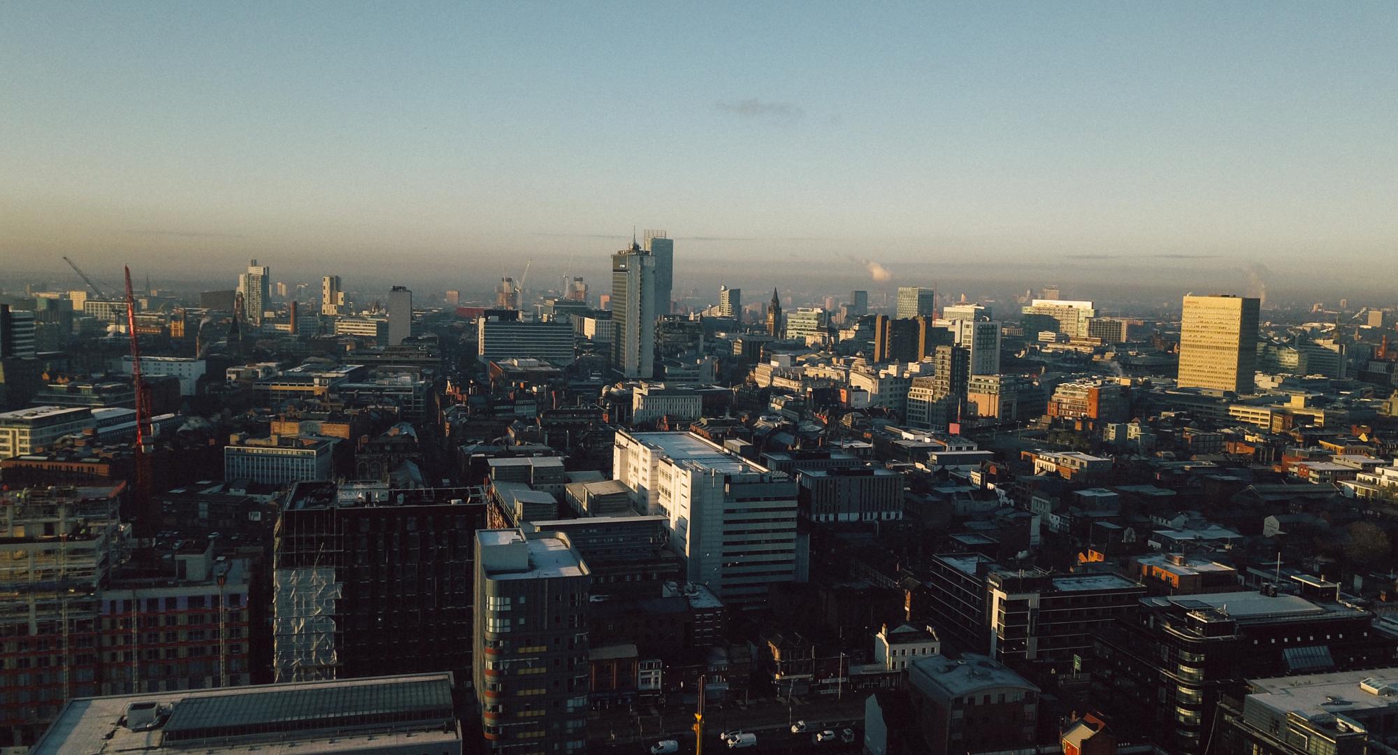 Aerial view of Manchester City Centre