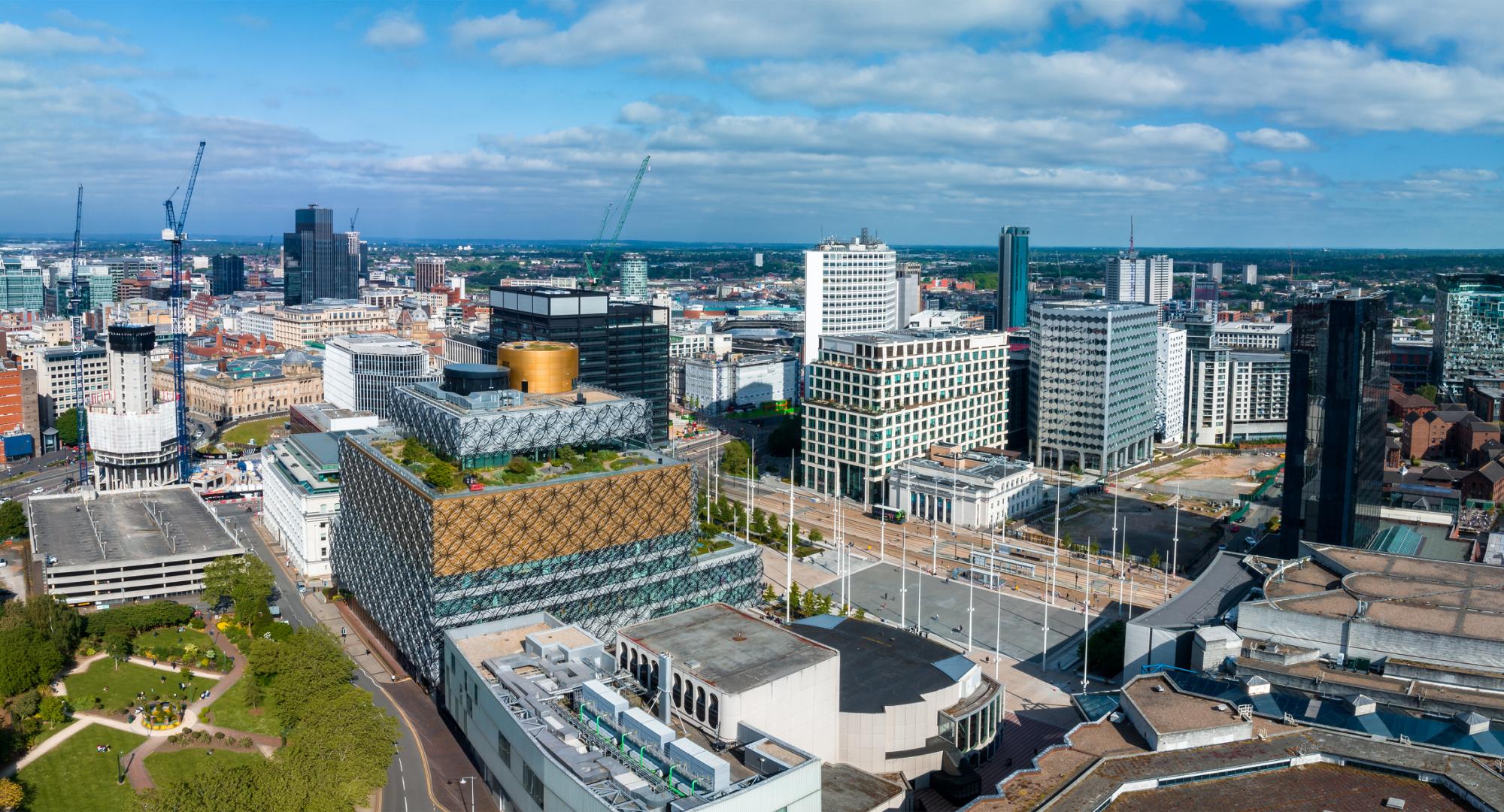 Aerial view of the library of Birmingham