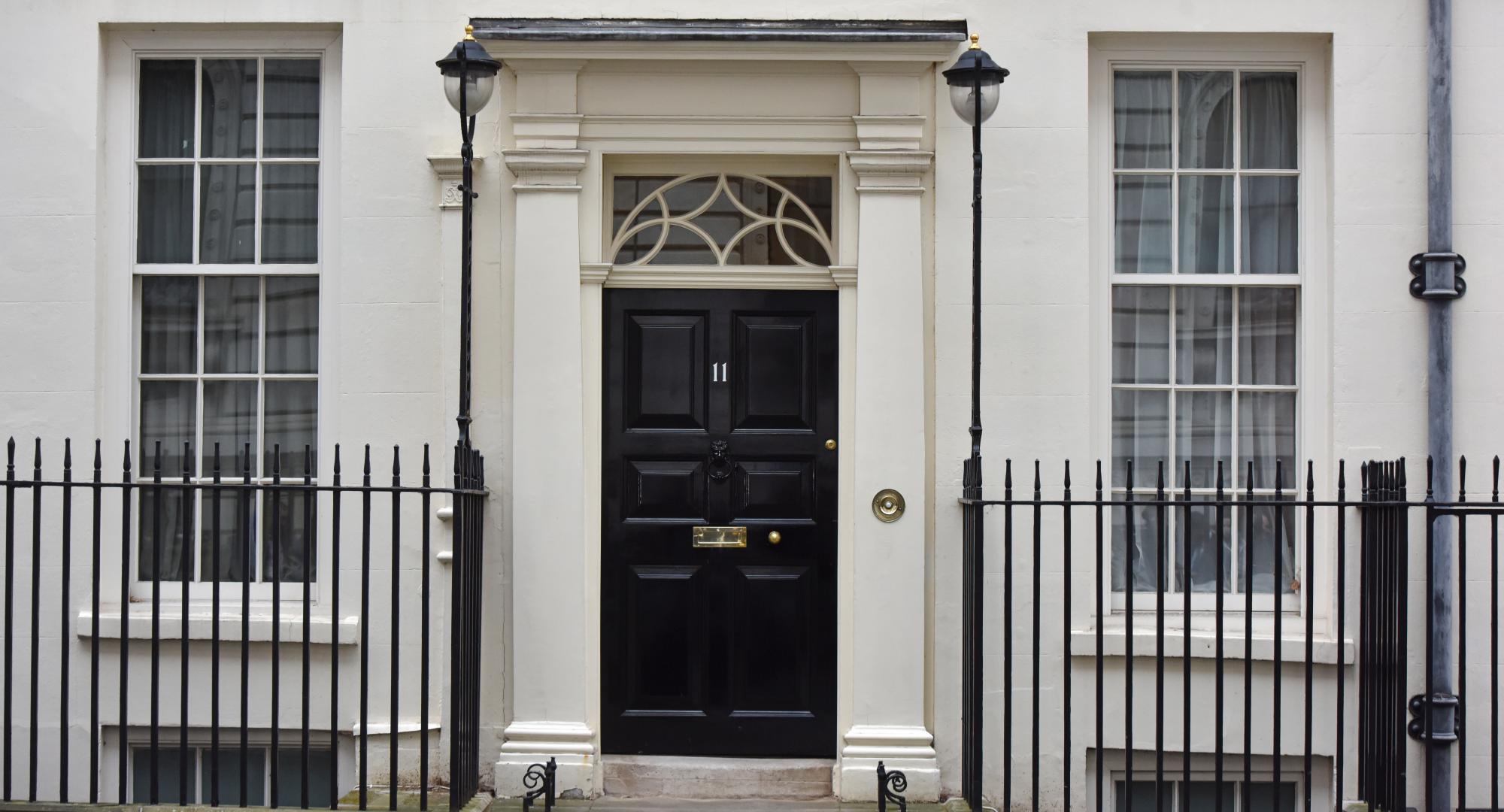 The front door of 11 Downing Street