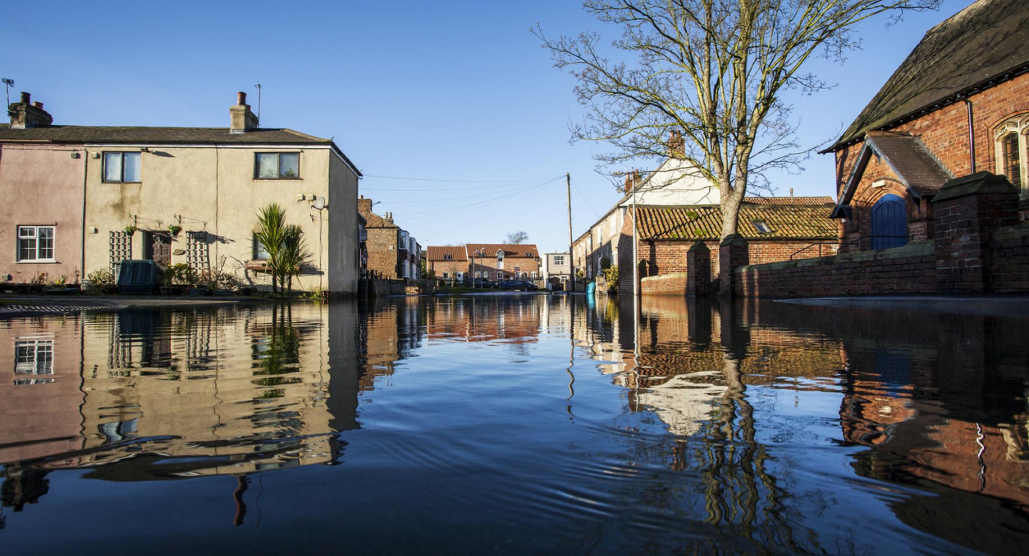 Flooded village