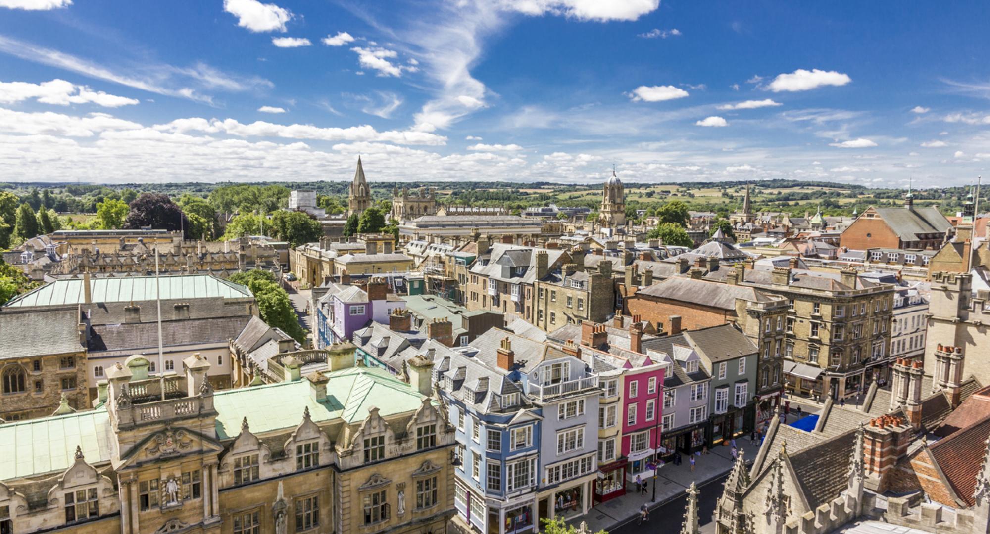 Aerial view of roofs in oxford