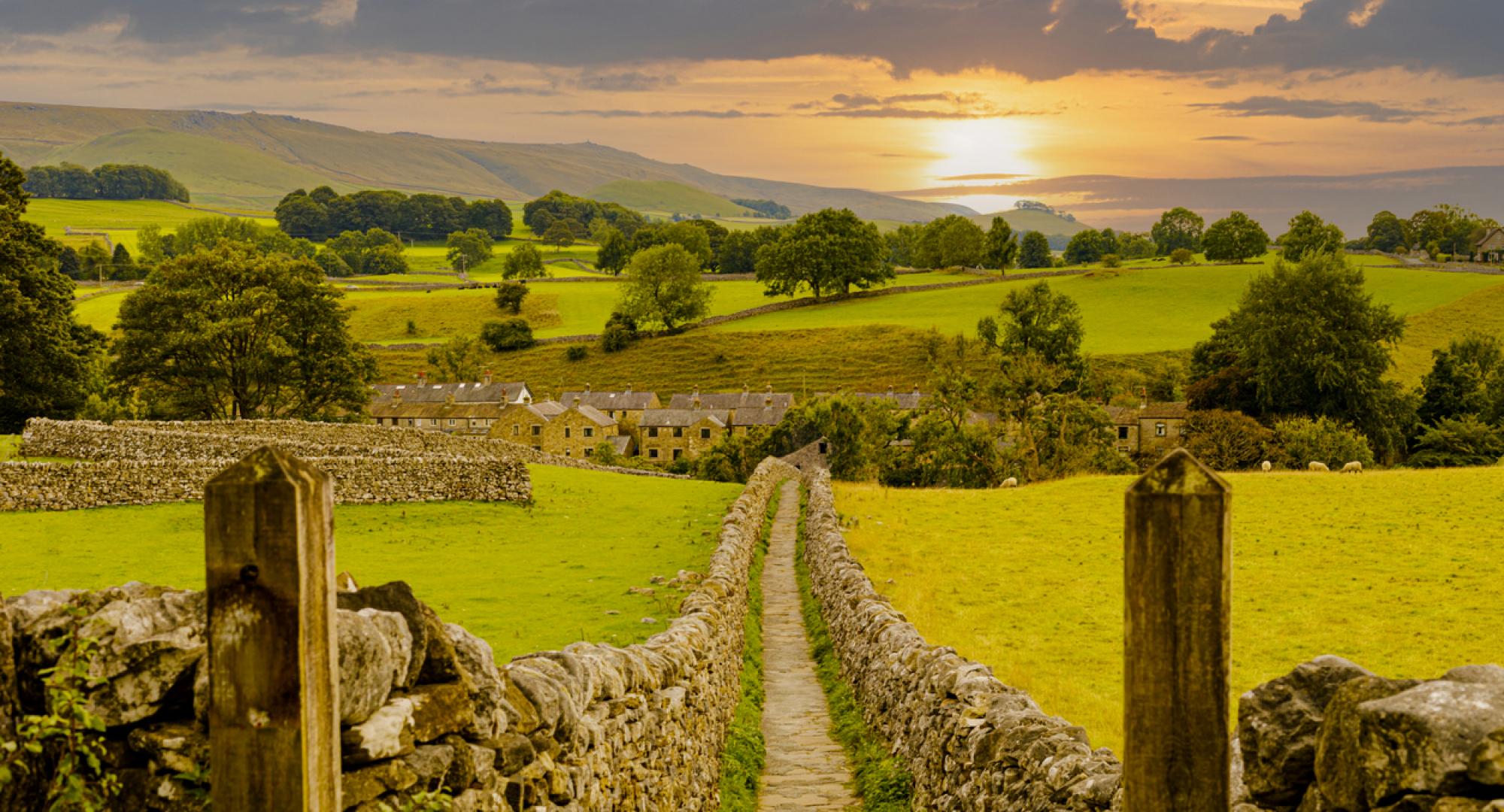 Grassington, North Yorkshire at sunset