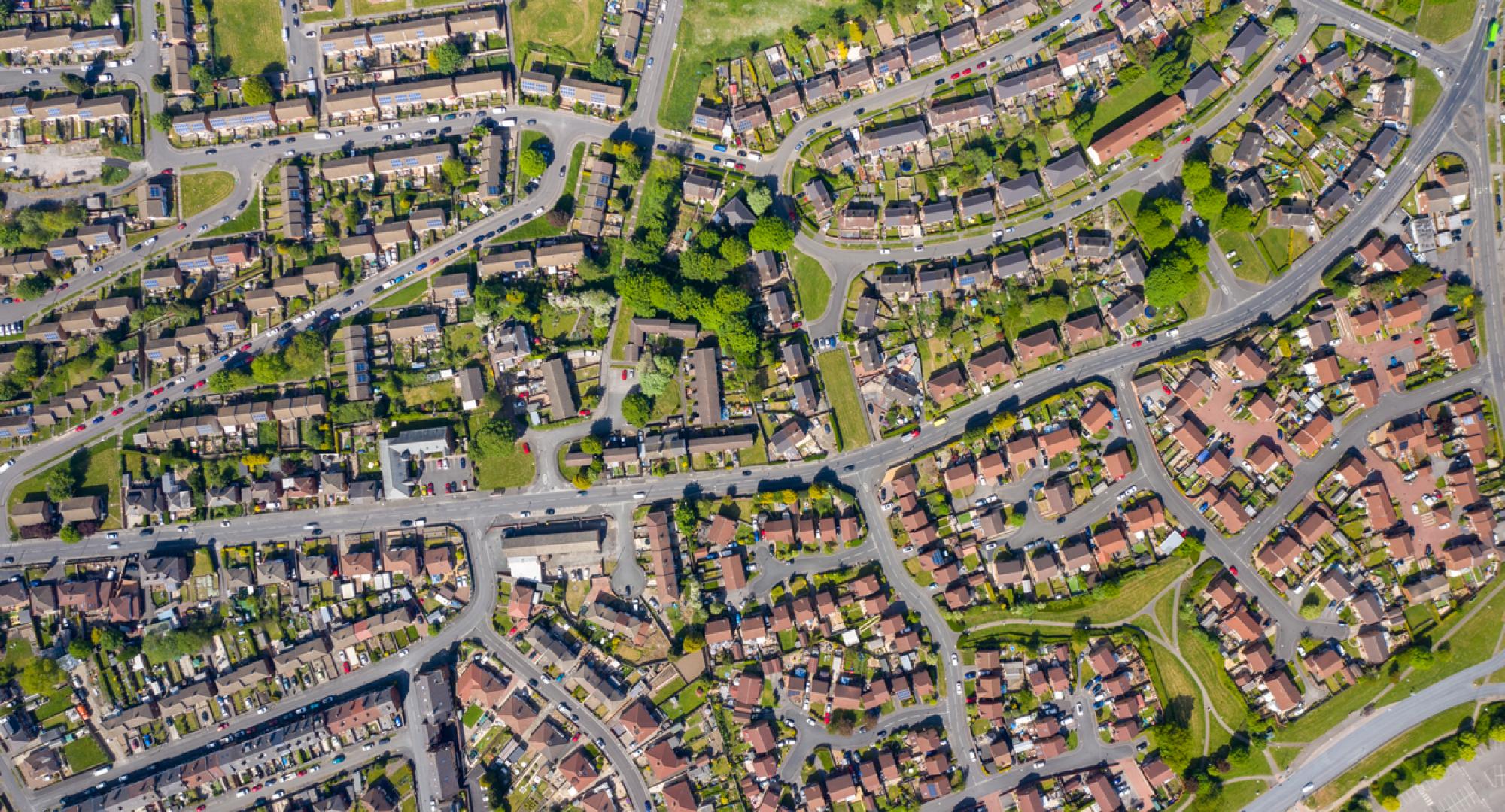 Top down aerial photo of the British town of Middleton in Leeds West Yorkshire