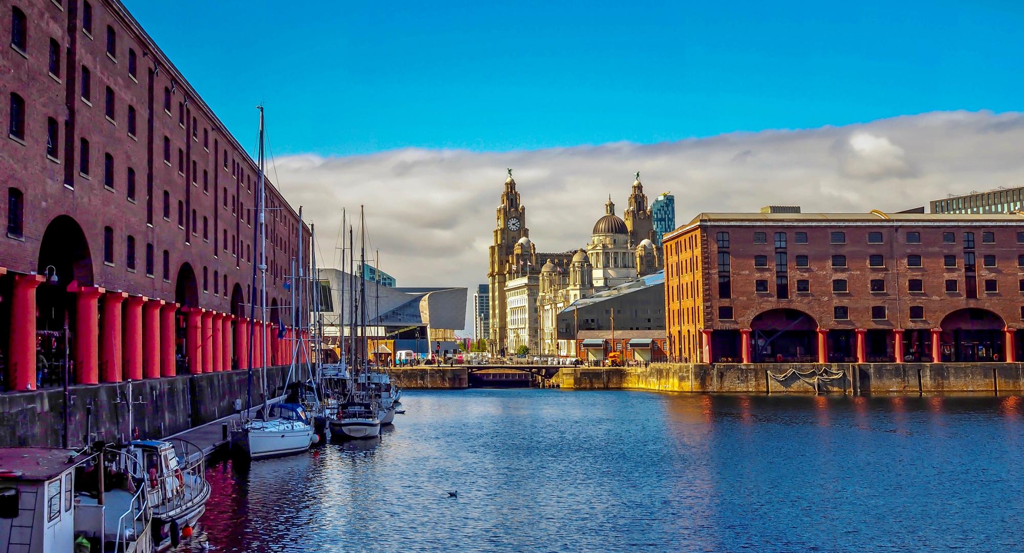 View of the Liver Building from the Albert Dock, Liverpool