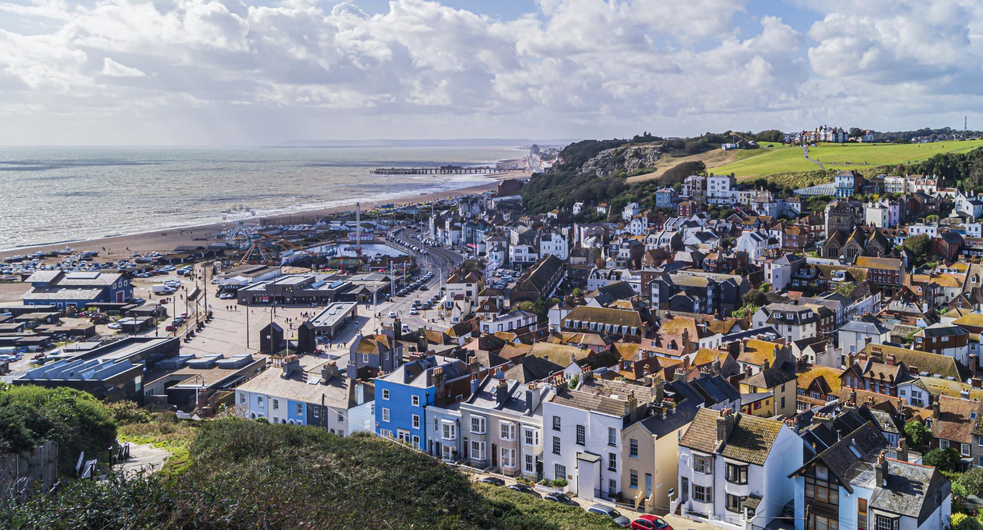 A view of Hastings Old Town taken from the East Hill.