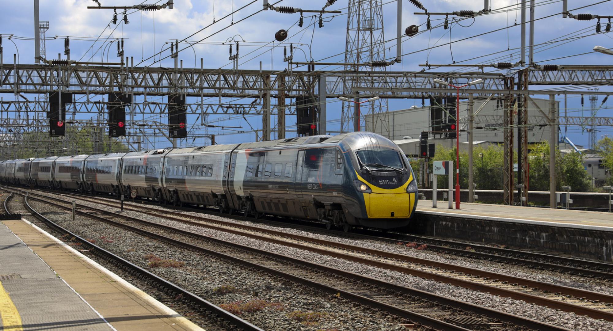 Avanti West Coast Pendolino Passenger Train at Crewe Railway Station