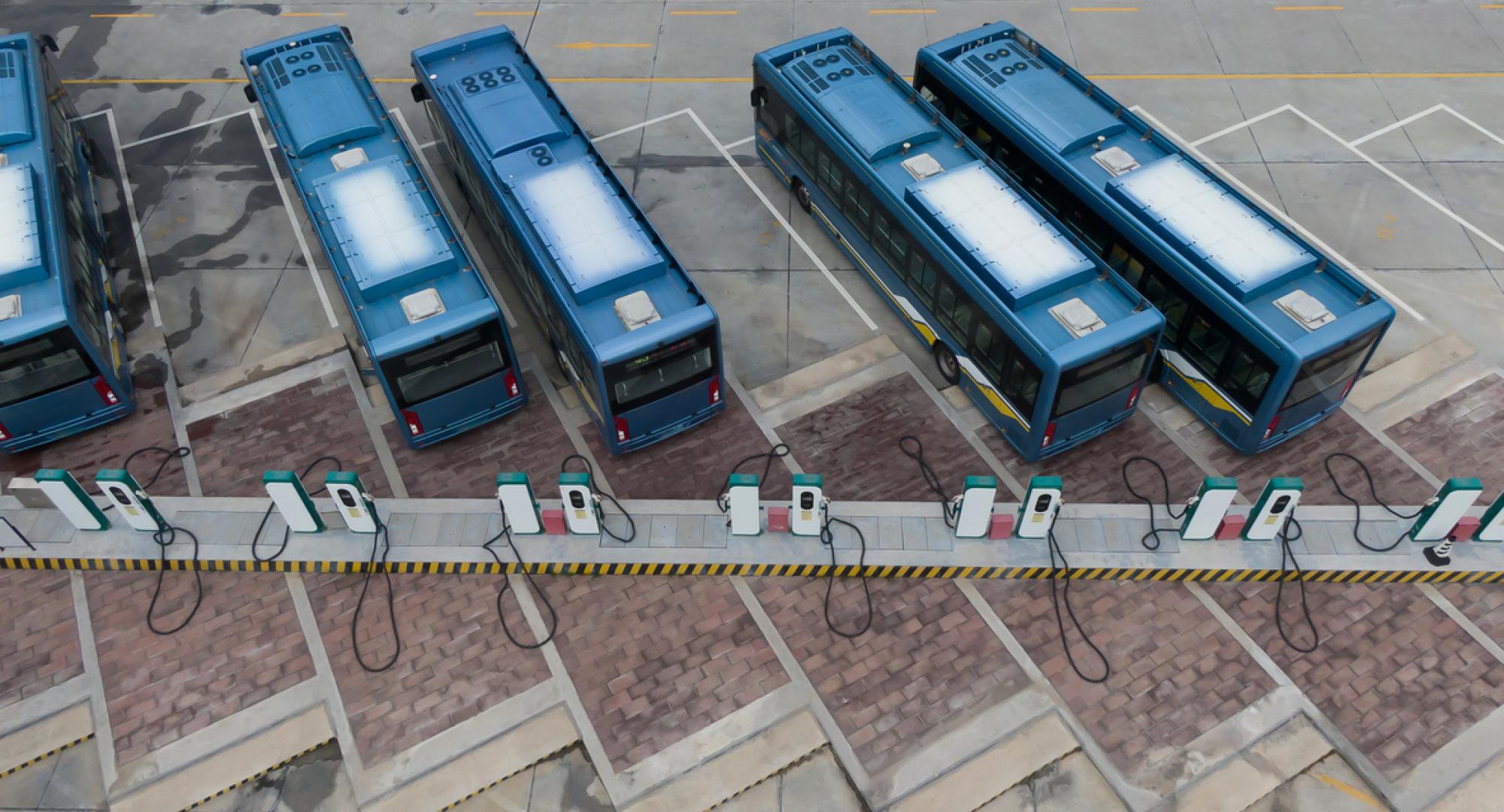 New electric bus charging station