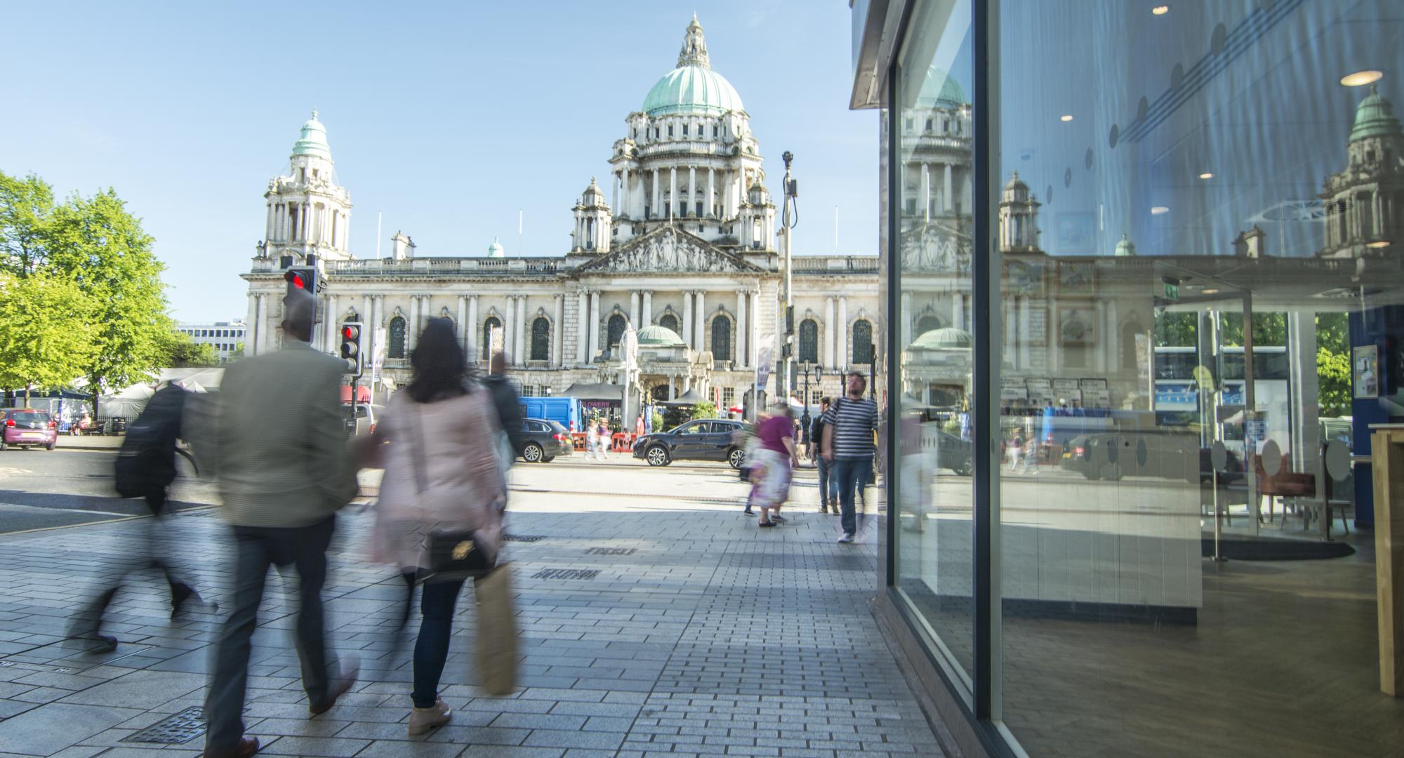 Belfast high street and city hall