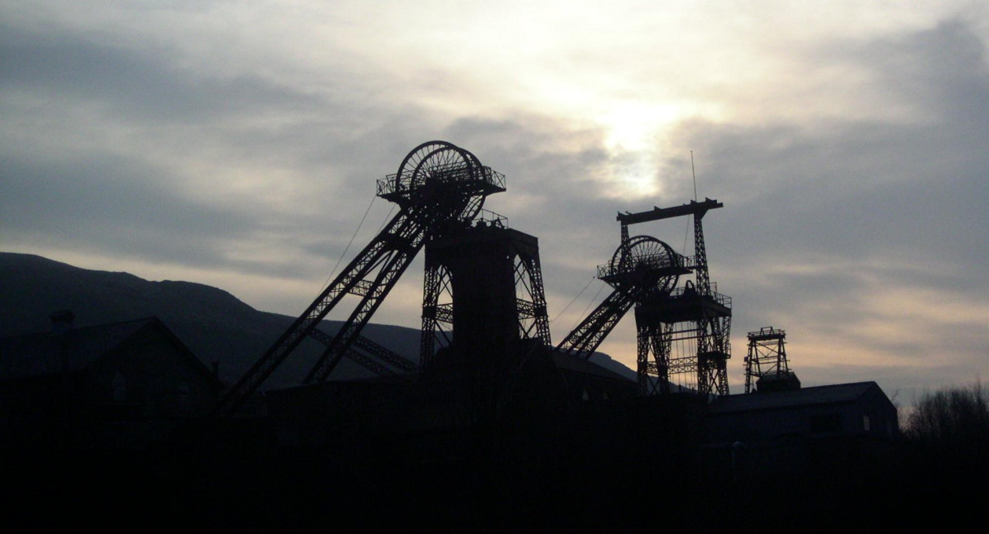 Silhouette of a mine in Rhondda