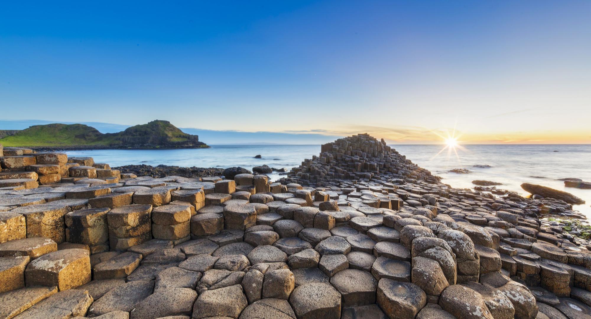 Sunset over Giants Causeway, Northern Ireland