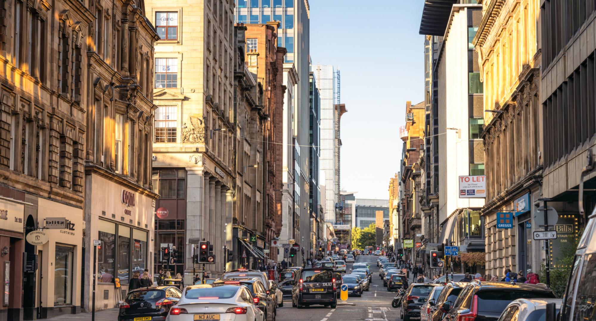 Glasgow city centre in daytime