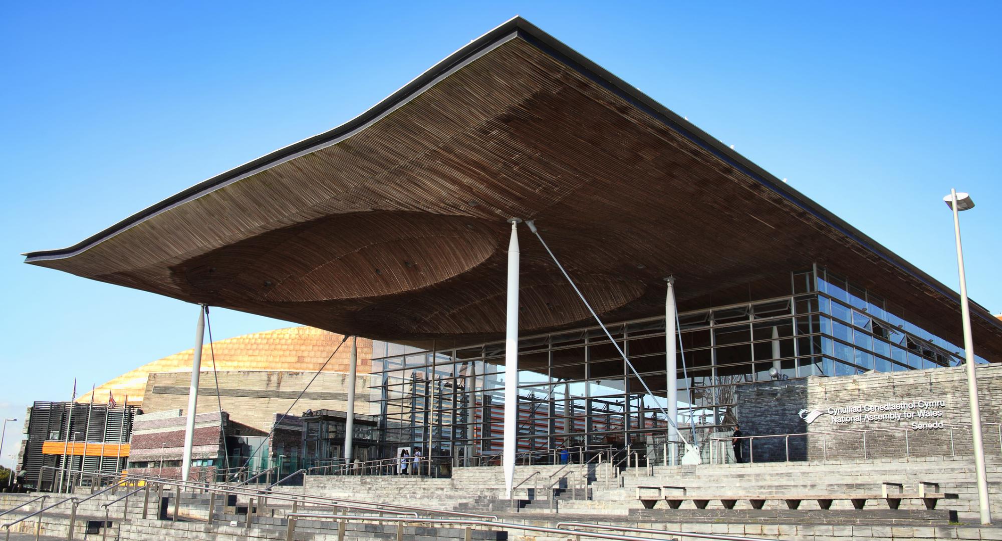 Senedd National Assembly Building in Cardiff