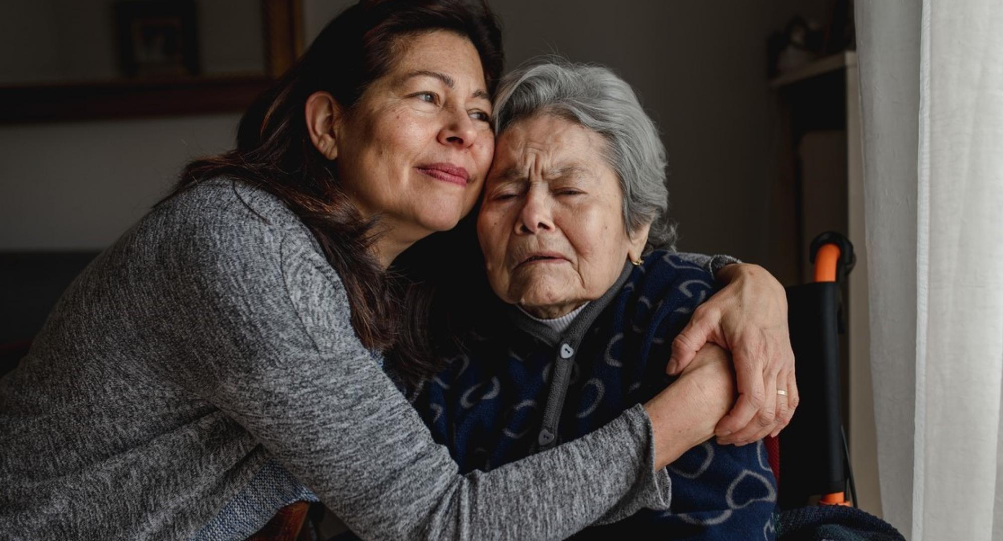 Woman and elderly mother