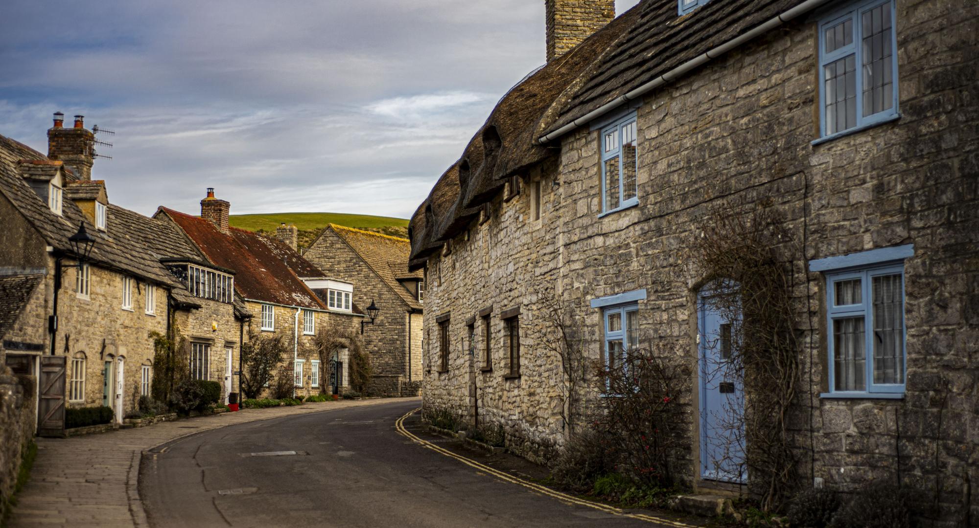 Corfe Castle village in Dorset