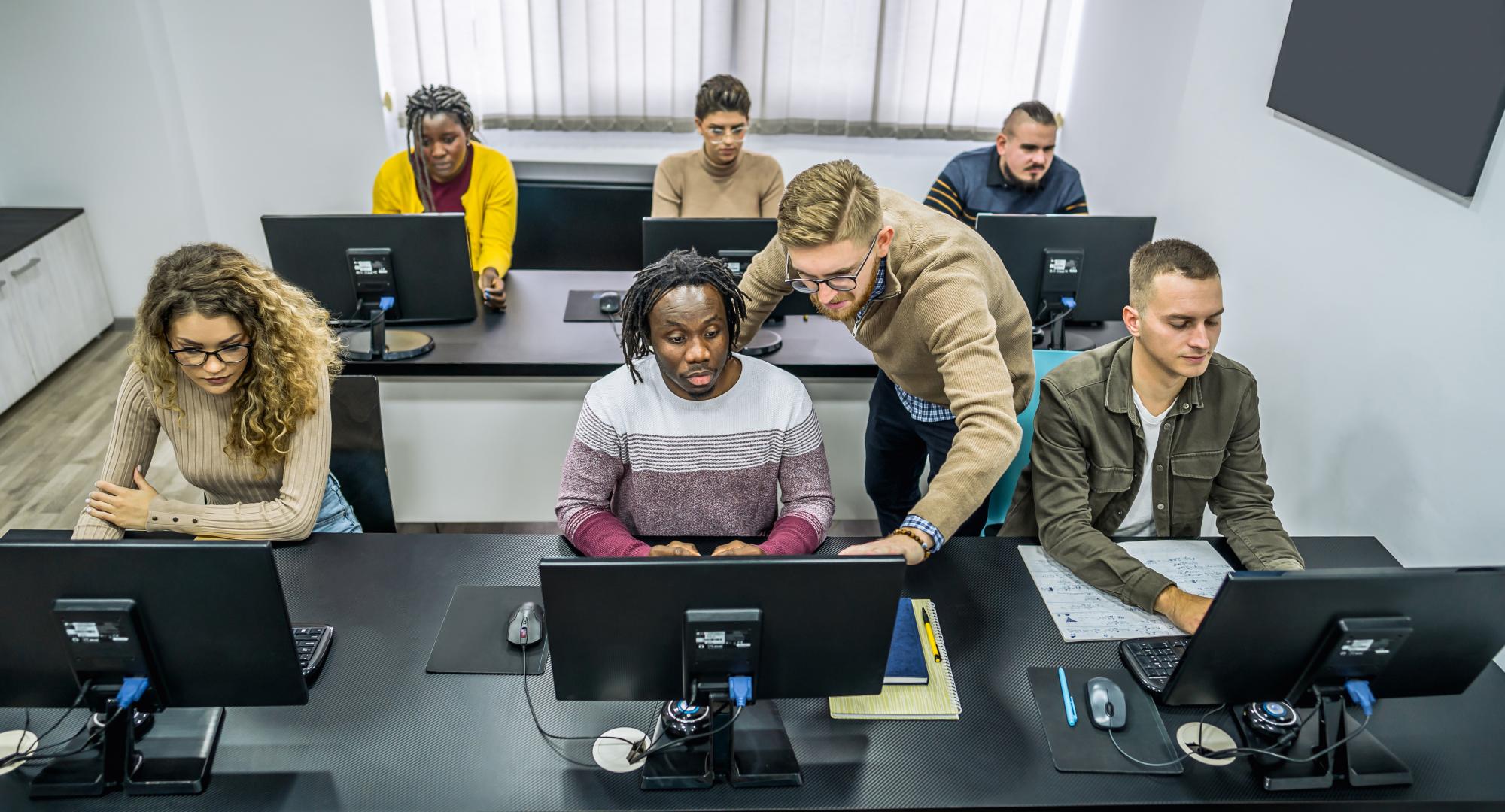 Young adults learning new skills