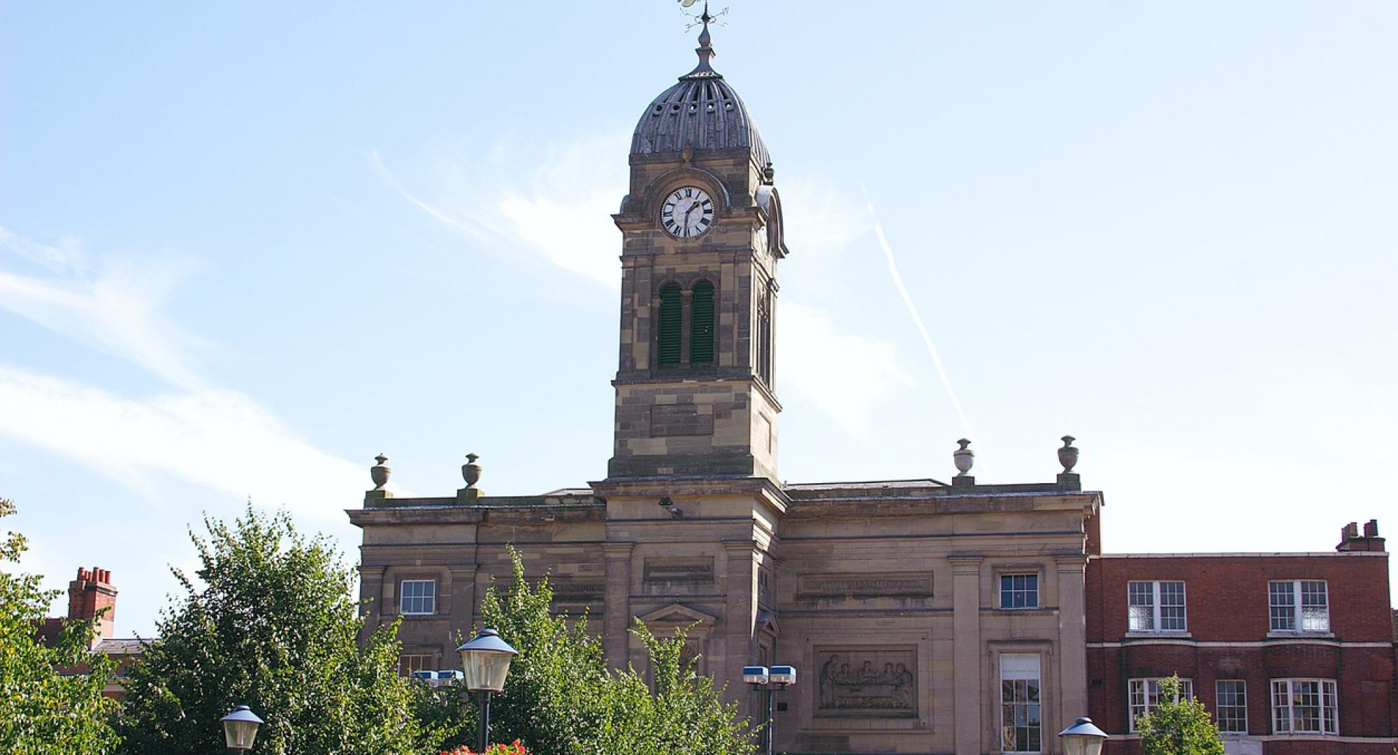 The old Guildhall in the centre of Derby city