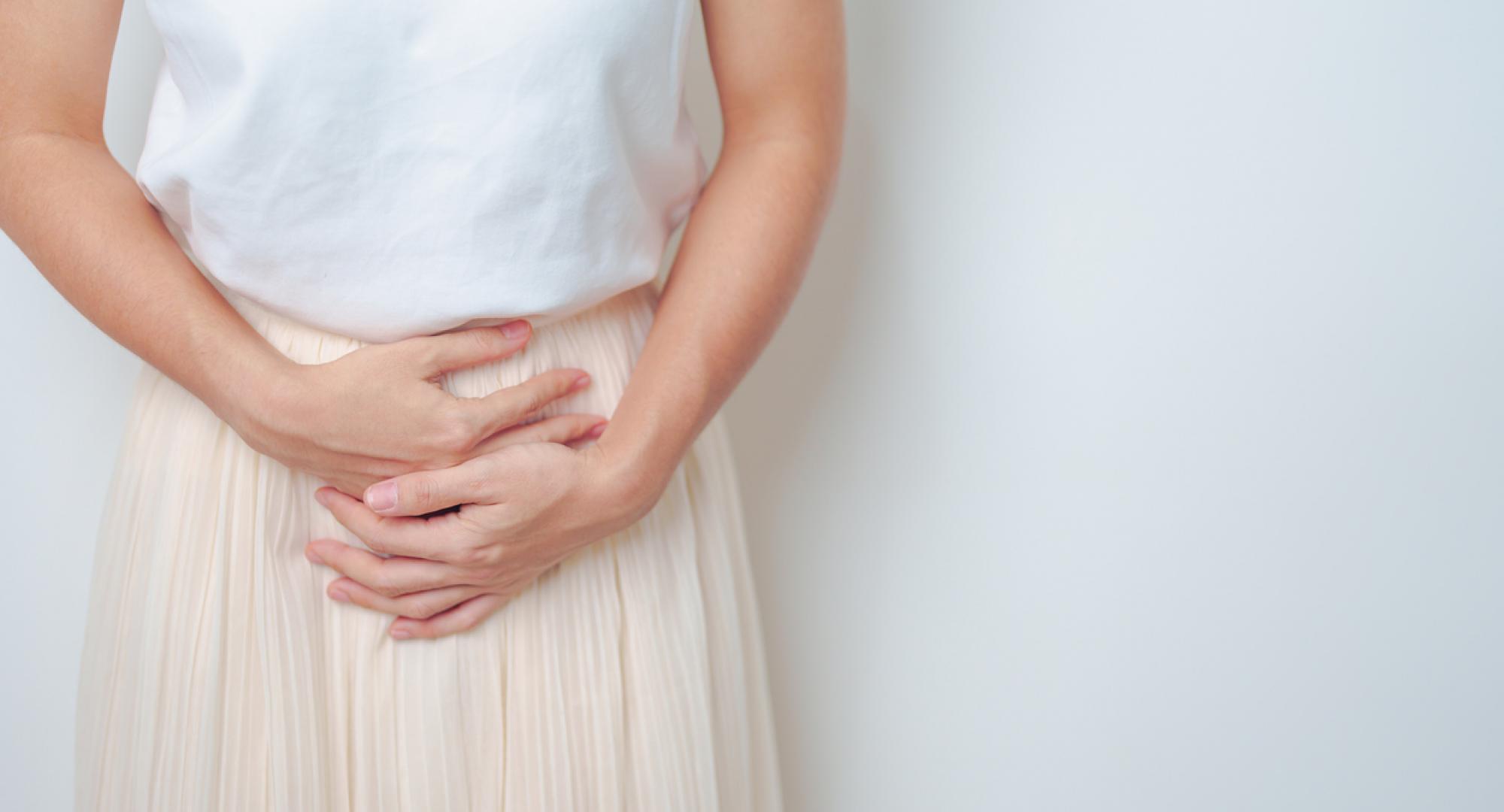 Woman suffering with endometriosis