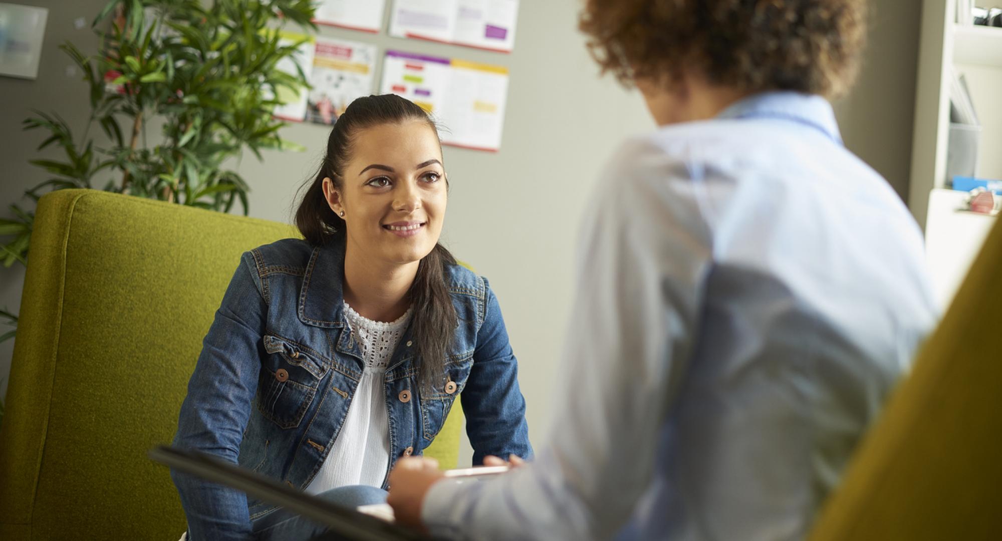 Teenage student in a school counselling session