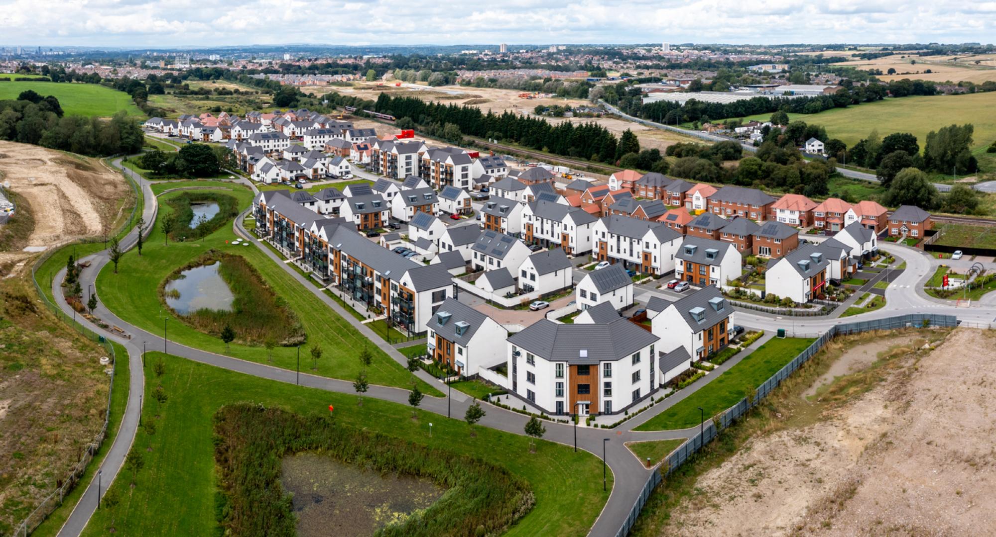 A new housing estate on the outskirts of Leeds, UK