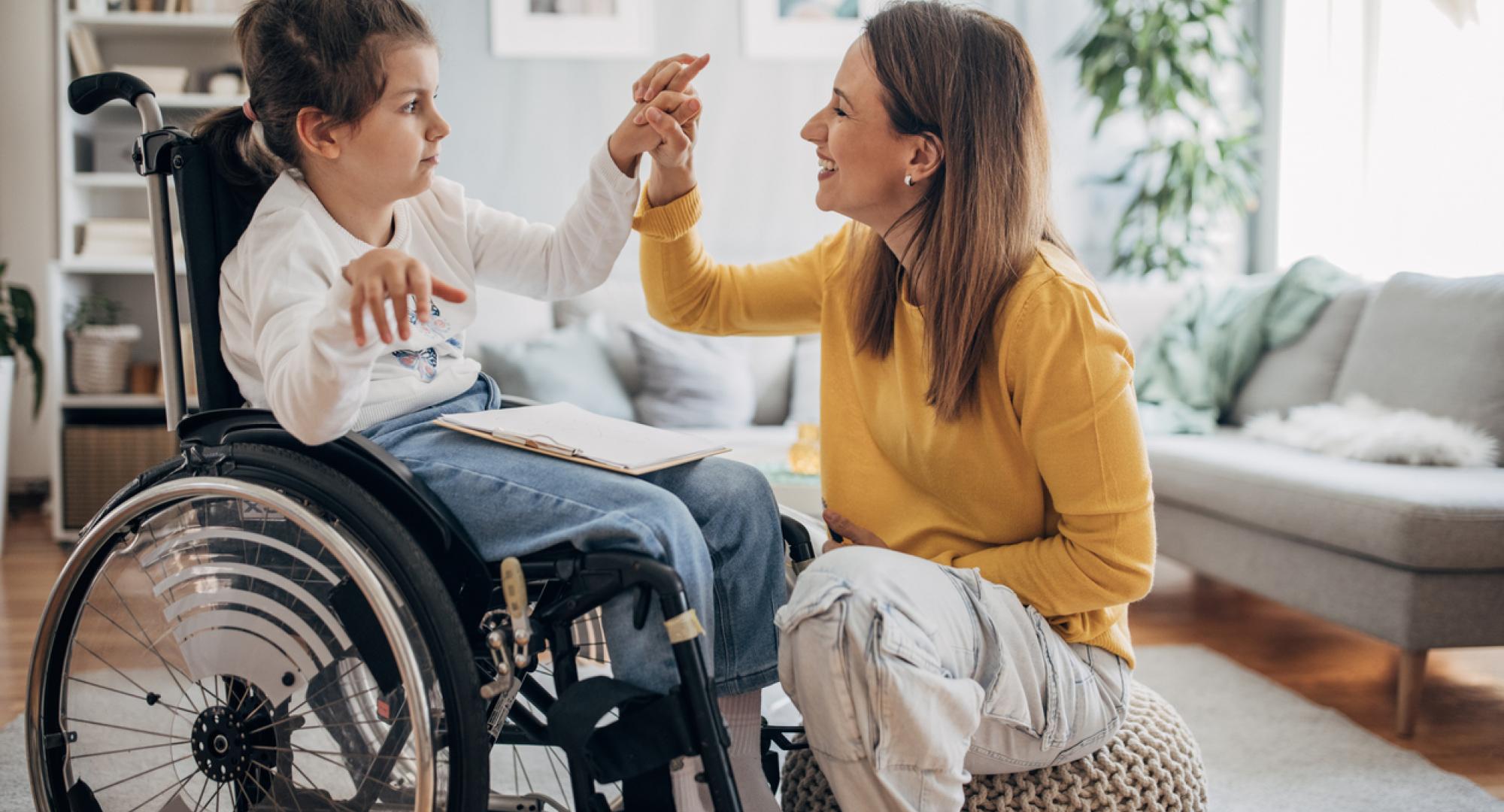 Child with SEND and her mother
