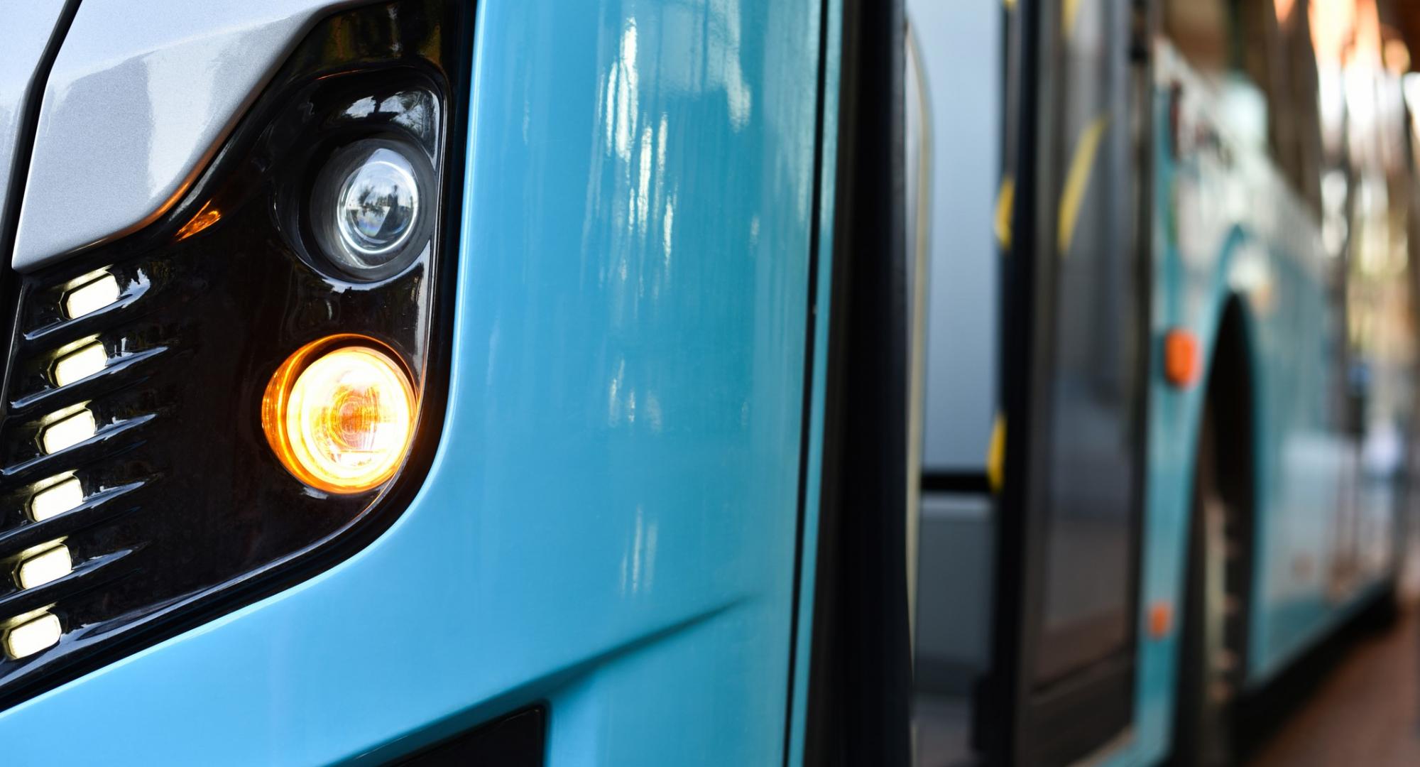 Front of an electric bus