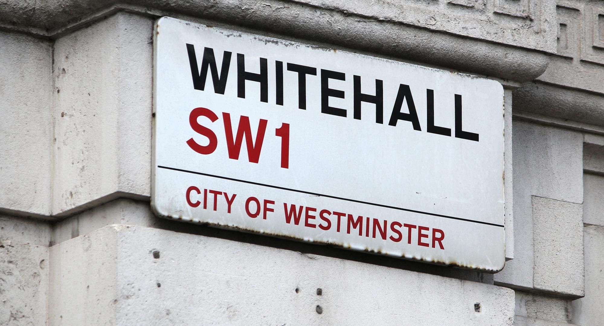 Whitehall sign, London