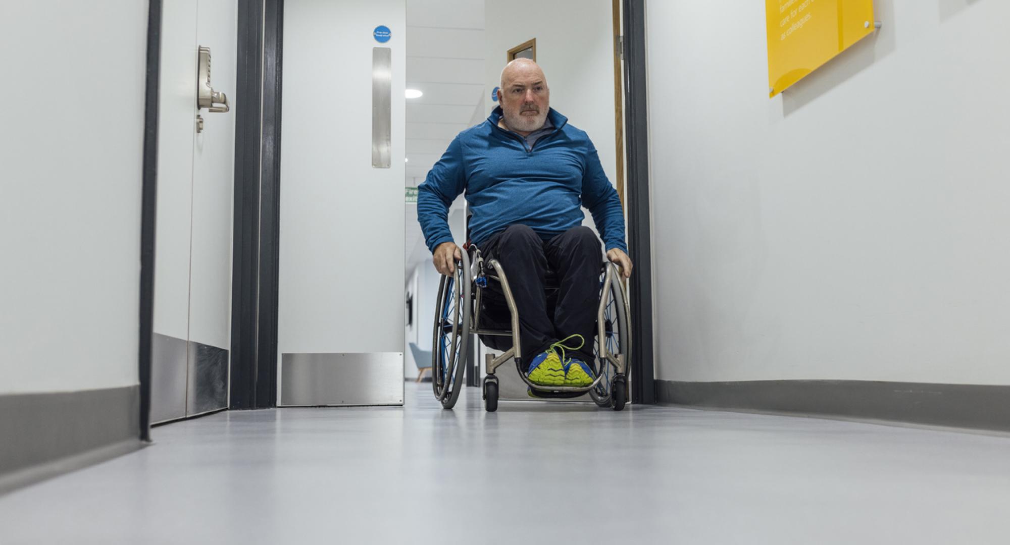 A man in a wheelchair